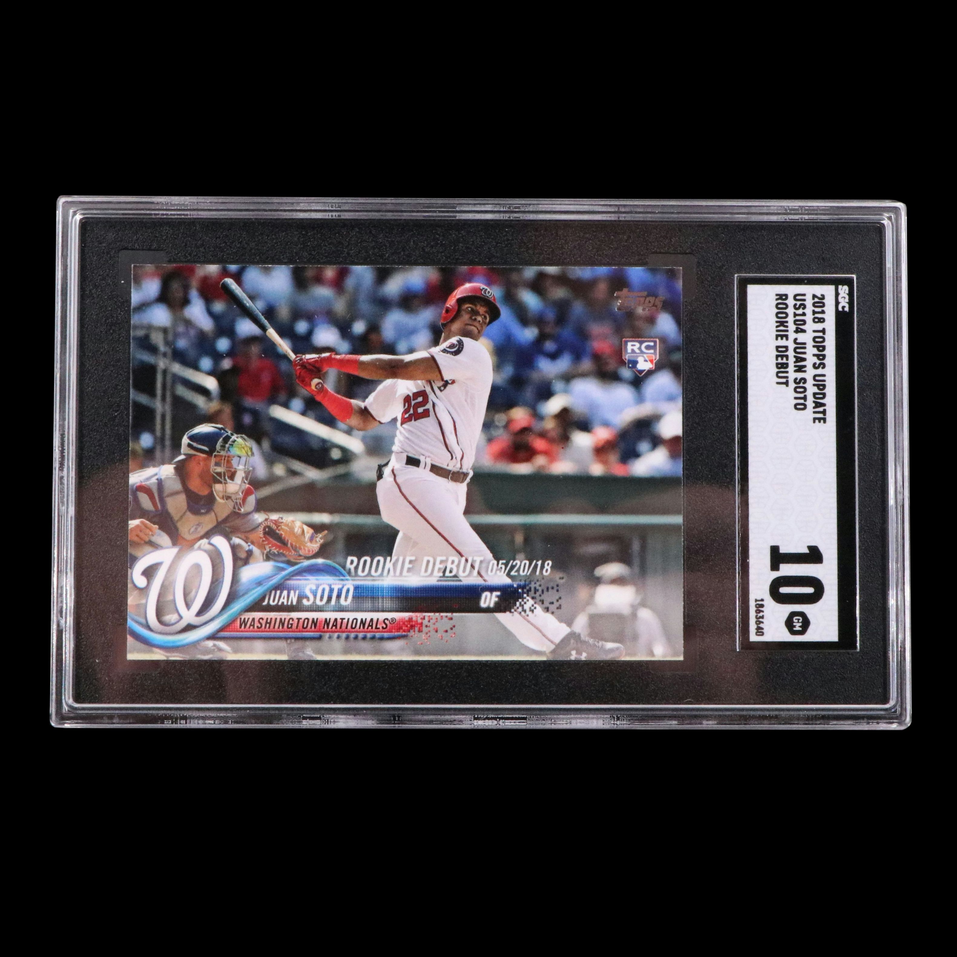 2018 Topps Update Juan Soto Washington Nationals Rookie Card Graded SGC 10