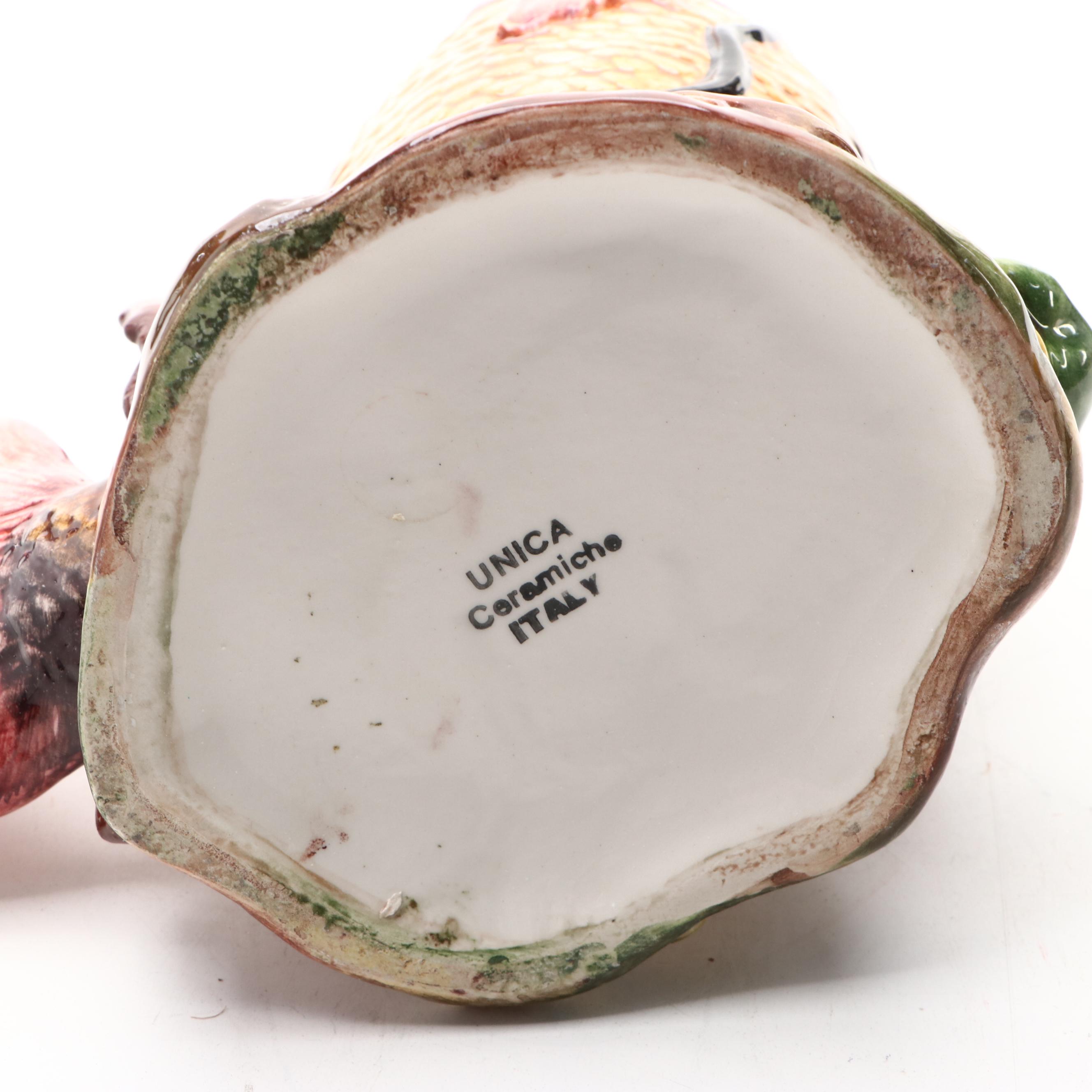 Italian Tin Glaze Fish Form Vase