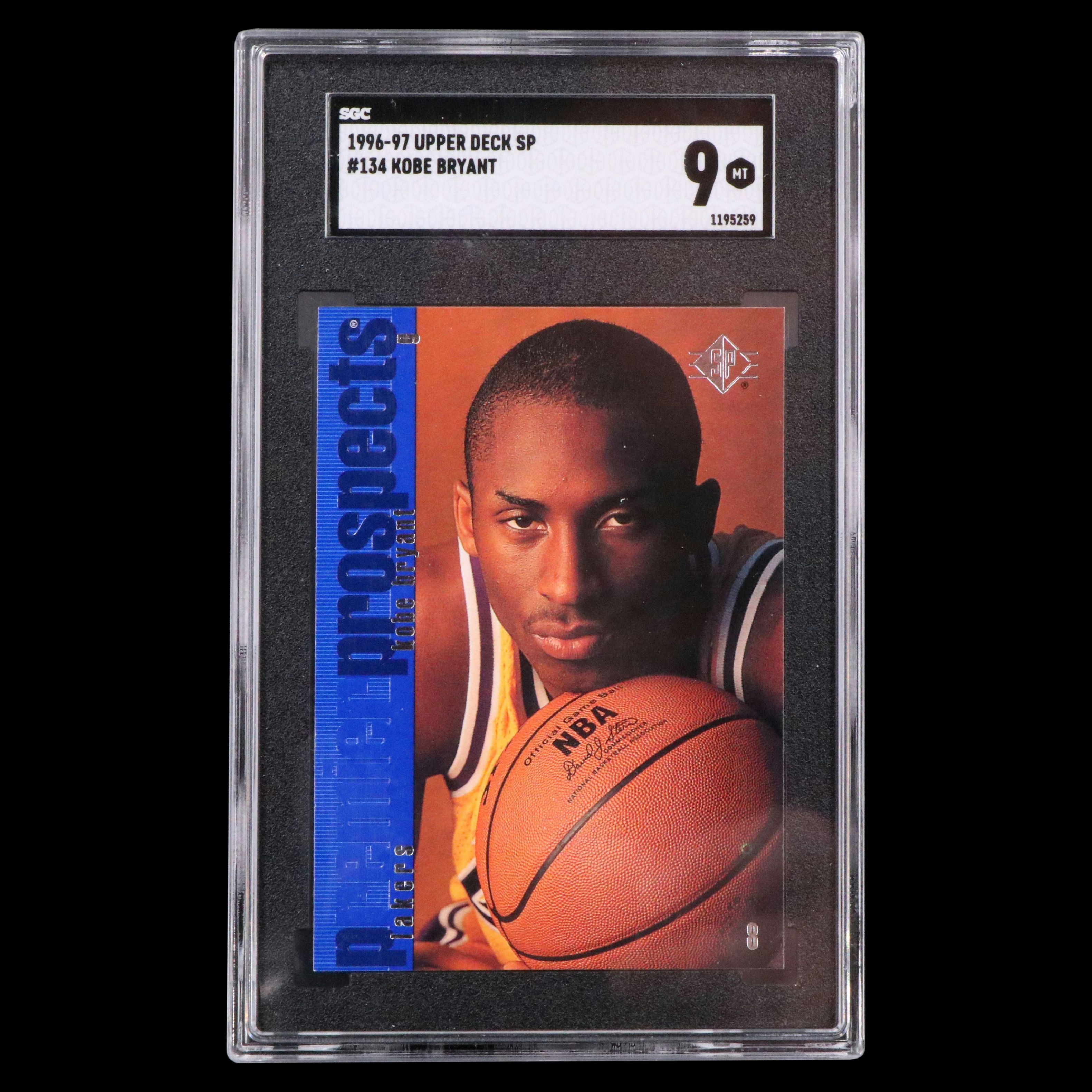 1996-97 SP Kobe Bryant Los Angeles Lakers Rookie Card Graded SGC 9