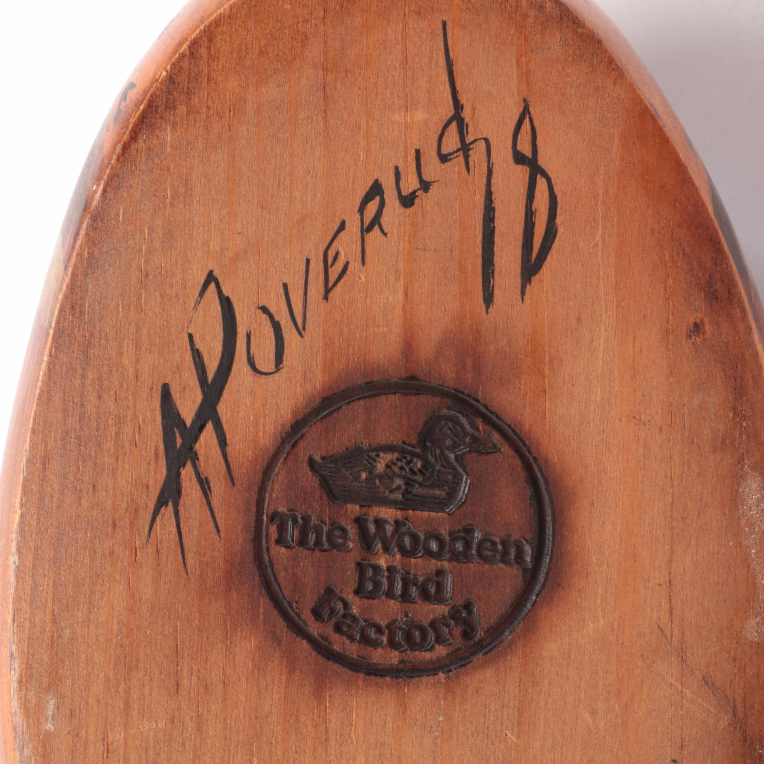 Wooden Bird Factory Hand-Painted Duck Decoys, Including Green Wing Teal, 1978