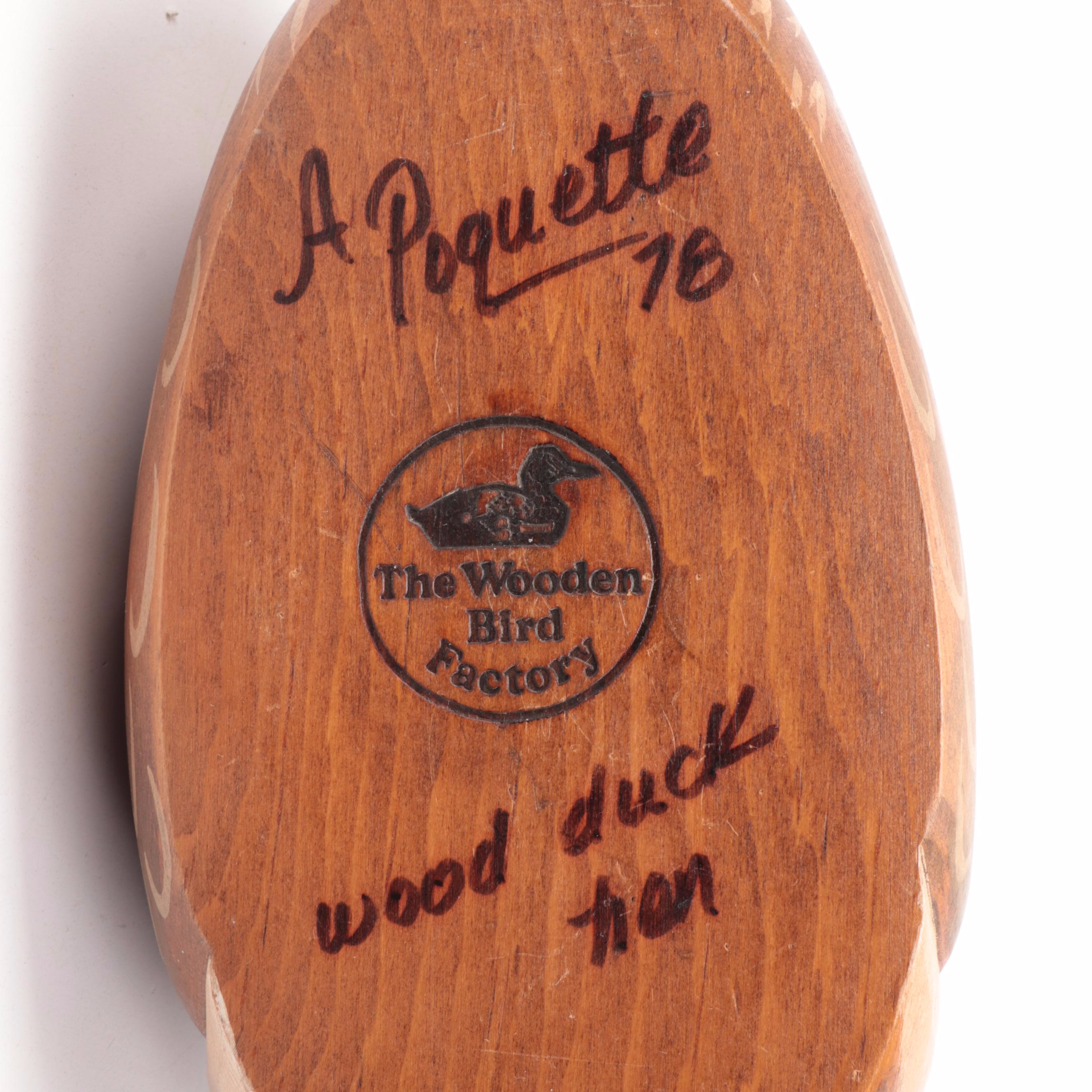 Wooden Bird Factory Hand-Painted Duck Decoys, Including Green Wing Teal, 1978