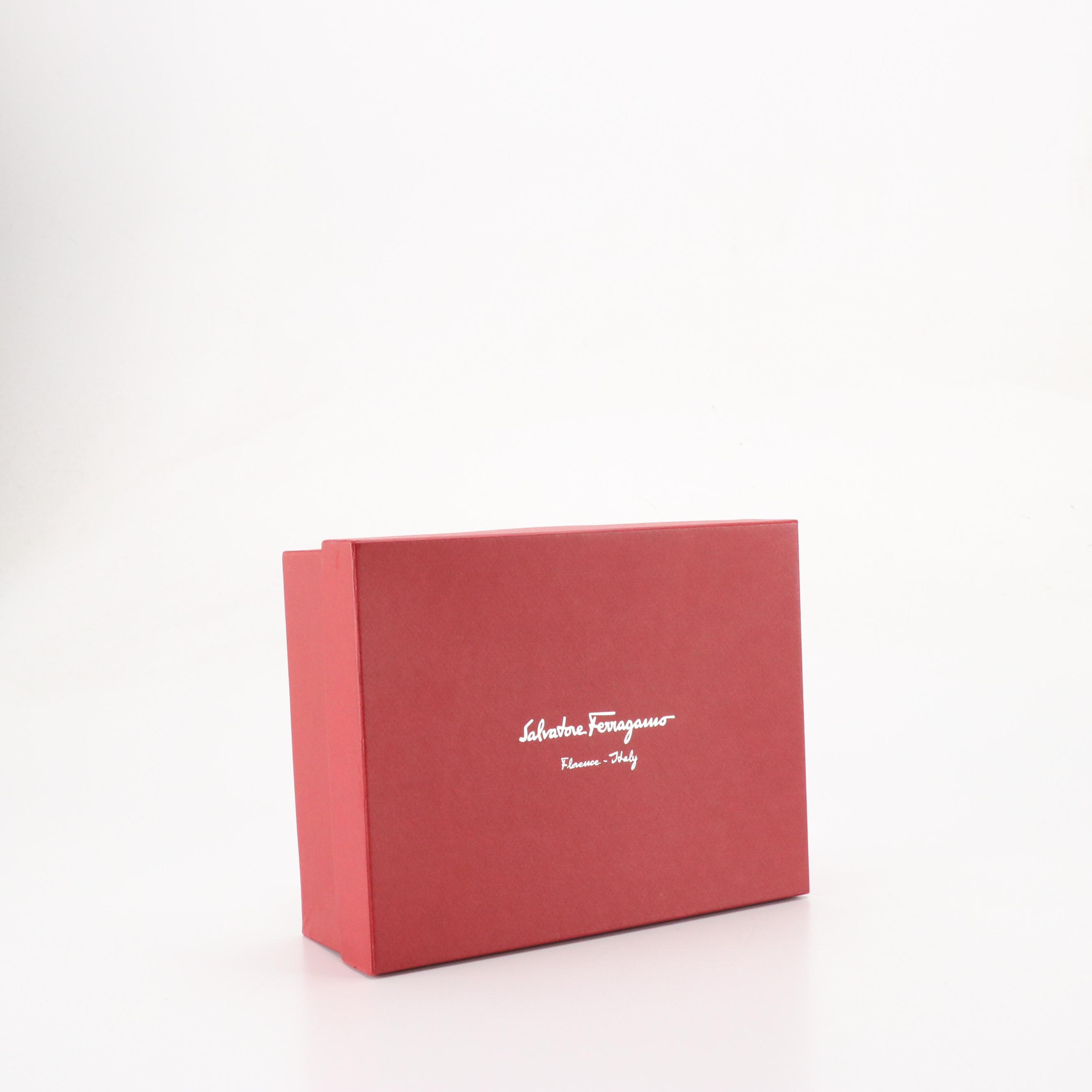 Salvatore Ferragamo Vara Bow Crossbody Bag in Dark Red Saffiano Leather With Box