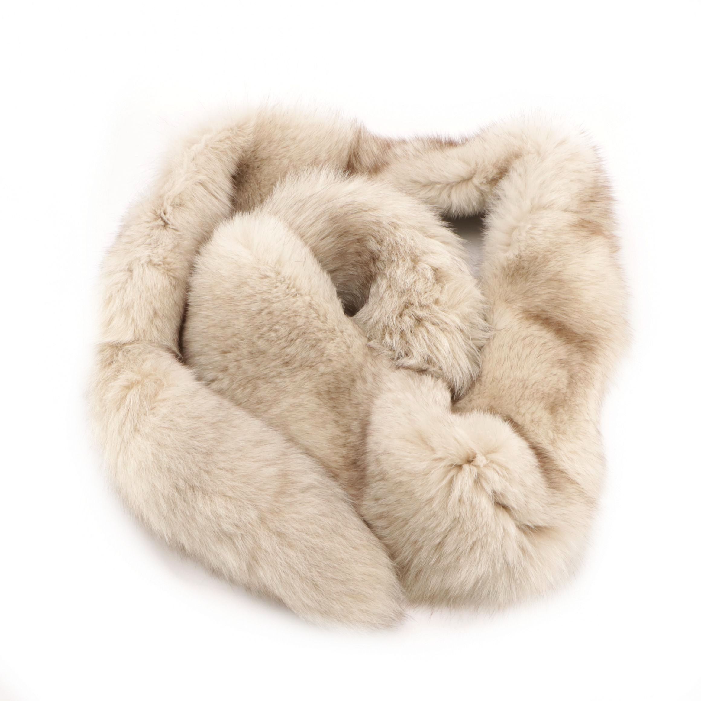 Fox Fur and Tail Scarf by Irene of New York