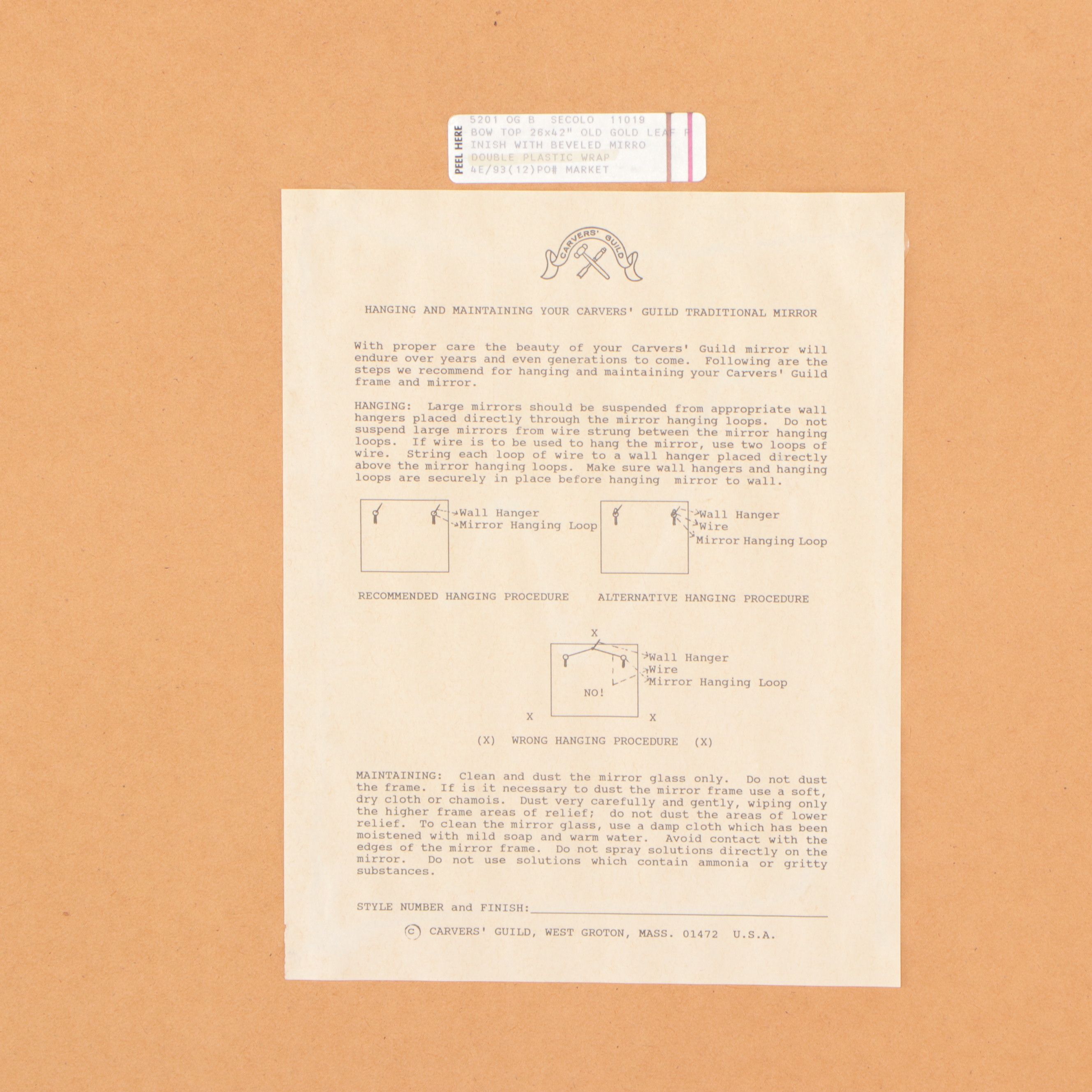 Carver's Guild Neoclassical Style Giltwood Wall Mirror