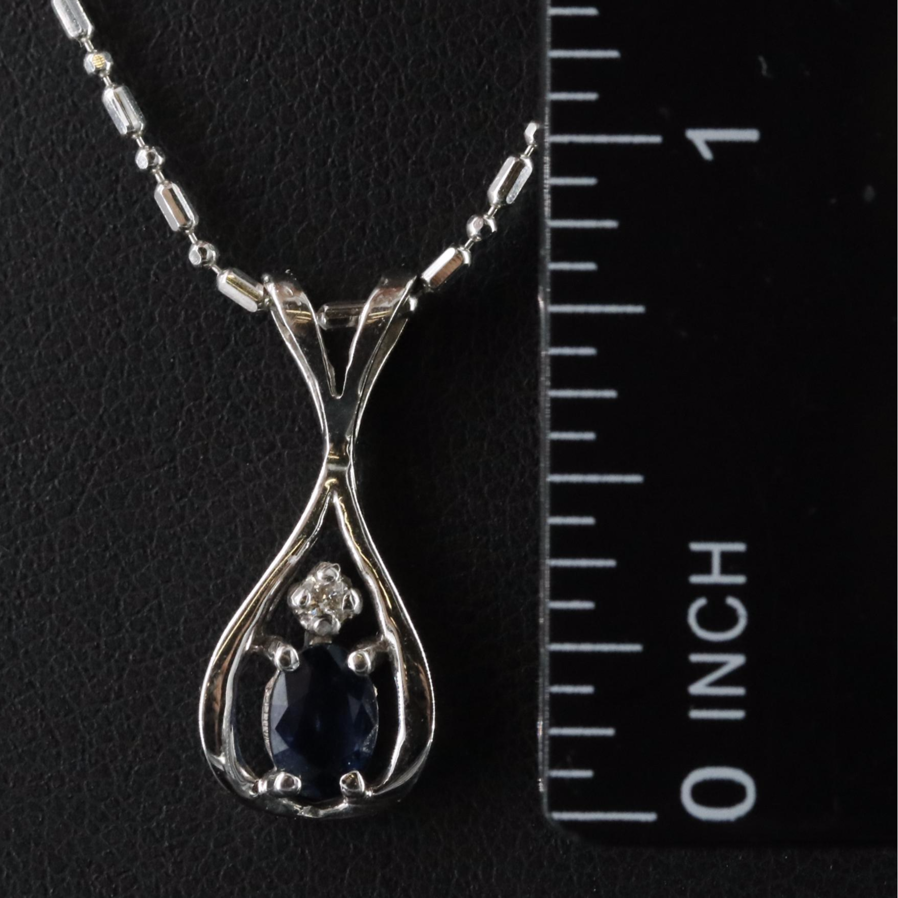 14K Sapphire and Diamond Pendant Necklace