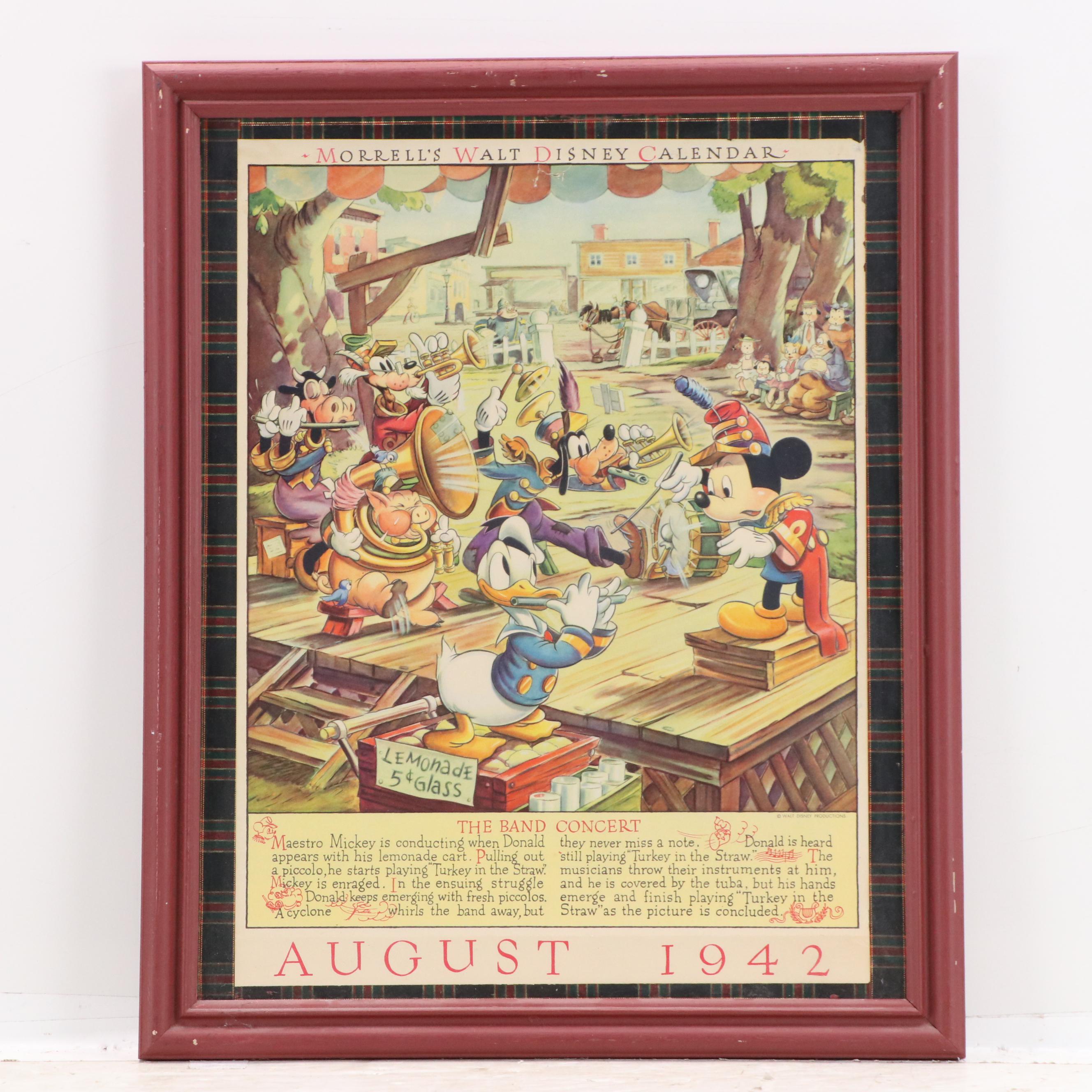 From Morrell's Walt Disney Calendar Offset Lithographs "June" and "August," 1942