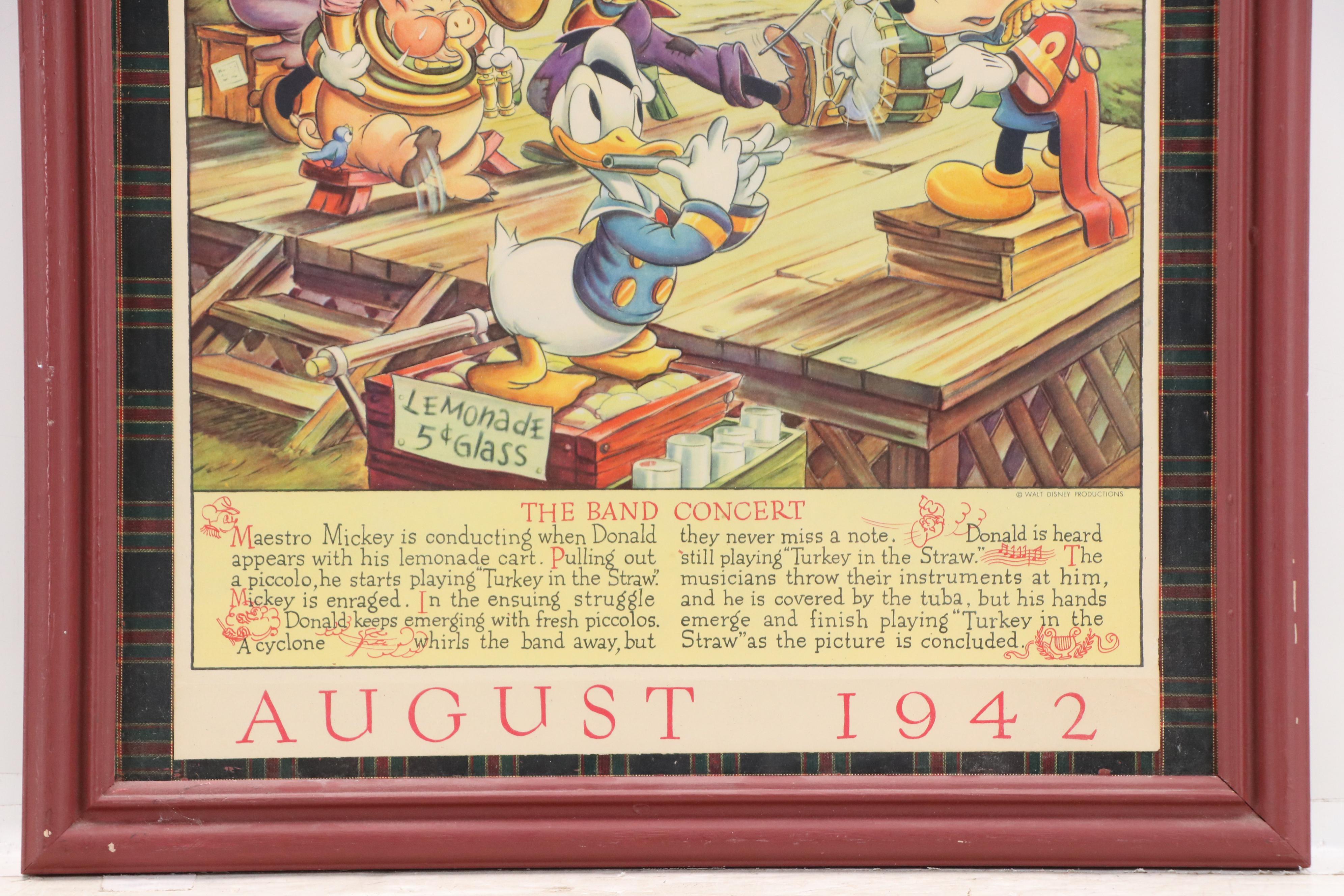From Morrell's Walt Disney Calendar Offset Lithographs "June" and "August," 1942
