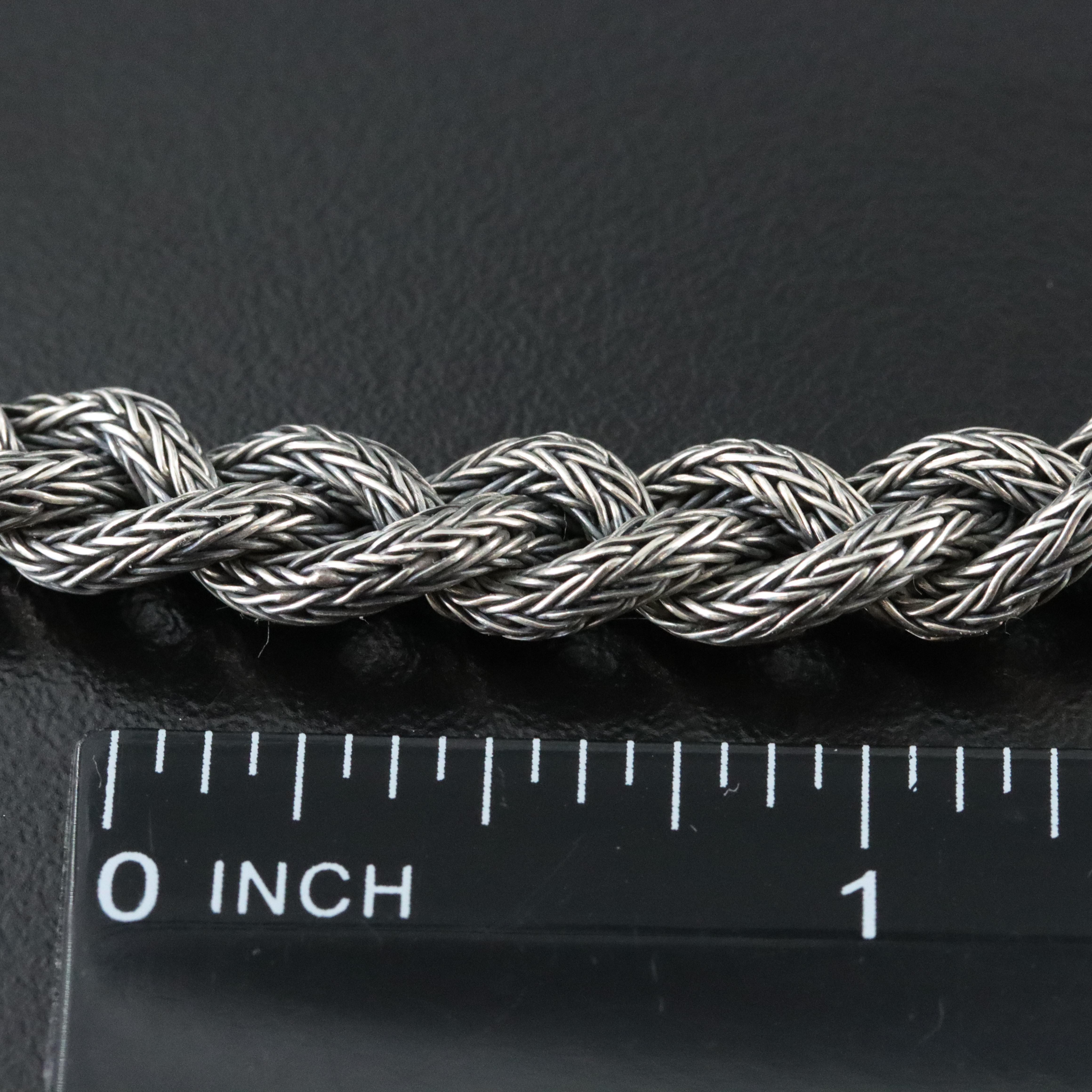 Sterling Braided Foxtail Chain Necklace