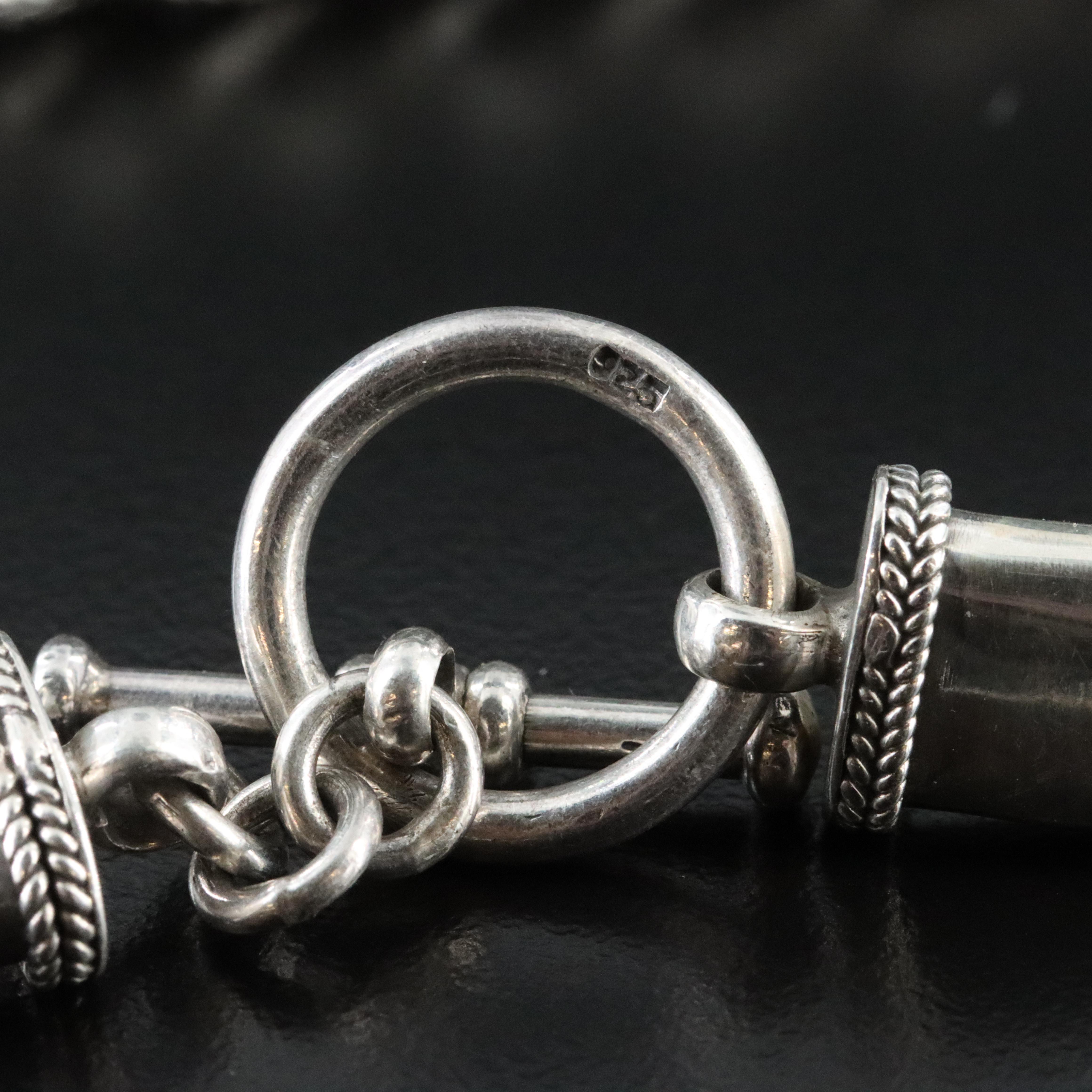 Sterling Braided Foxtail Chain Necklace