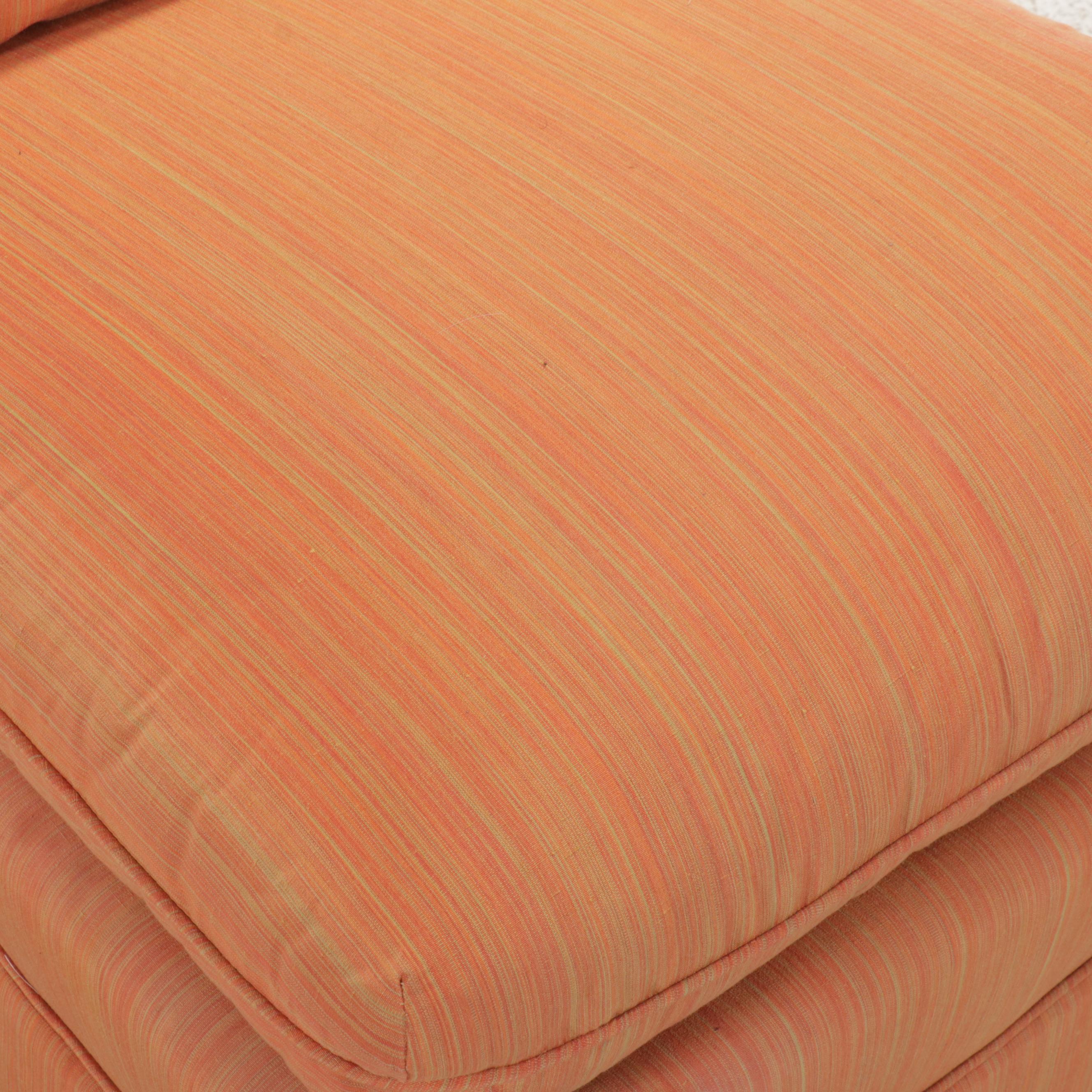 Baker Furniture Striped Orange Lounge Chairs