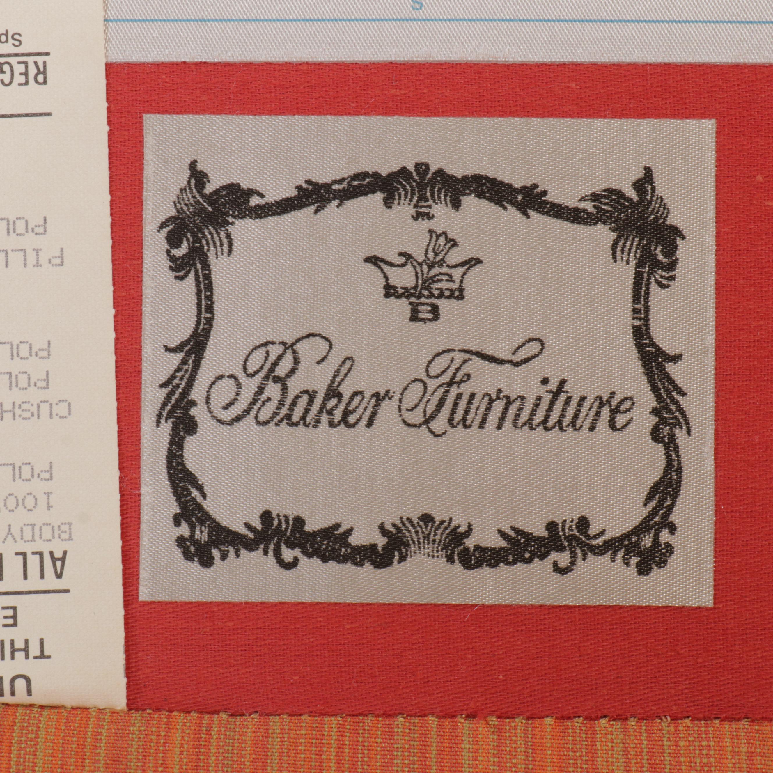 Baker Furniture Striped Orange Lounge Chairs