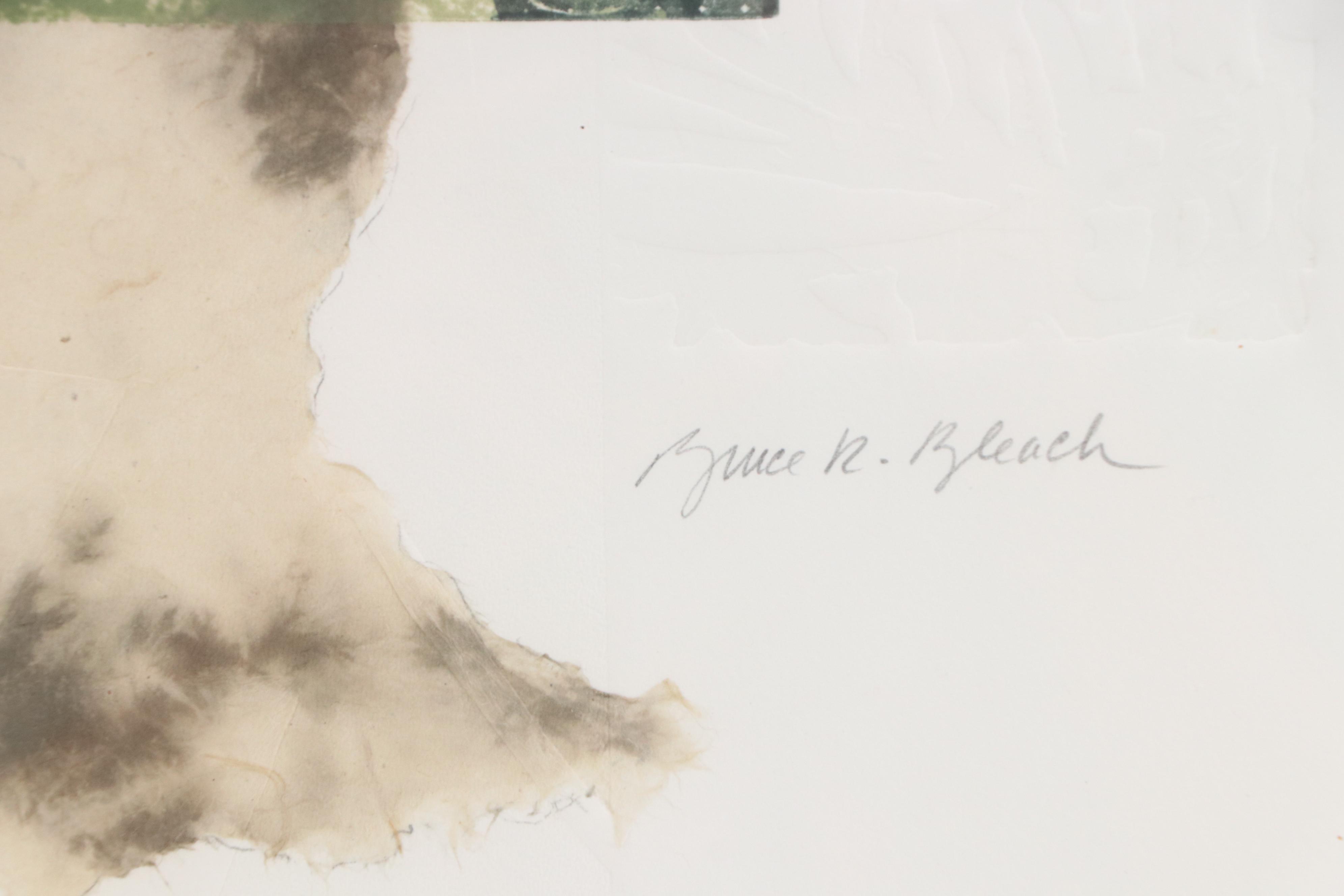 Bruce Bleach Mixed Media Collage "Silver Shard #5"