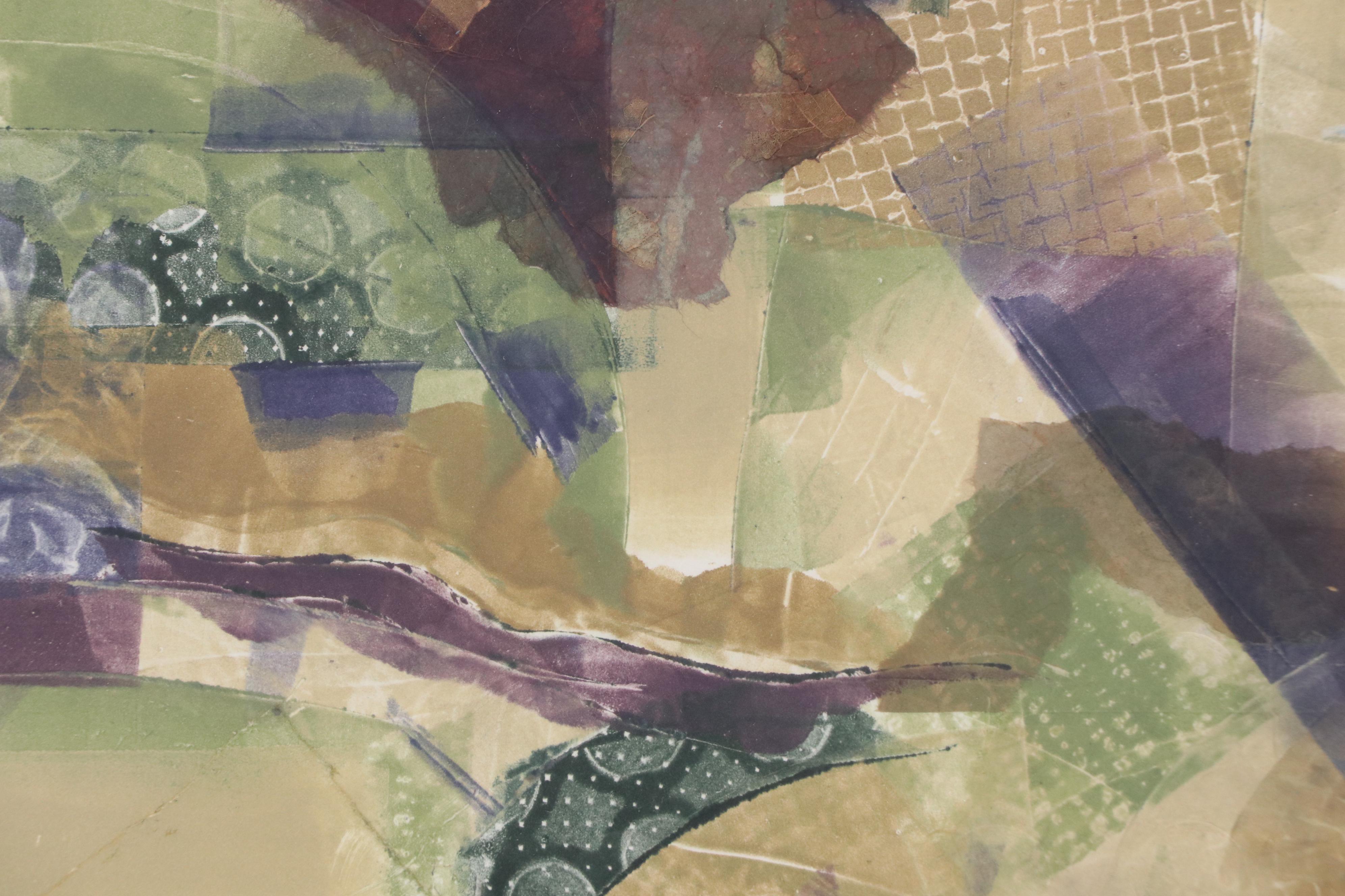 Bruce Bleach Mixed Media Collage "Silver Shard #5"