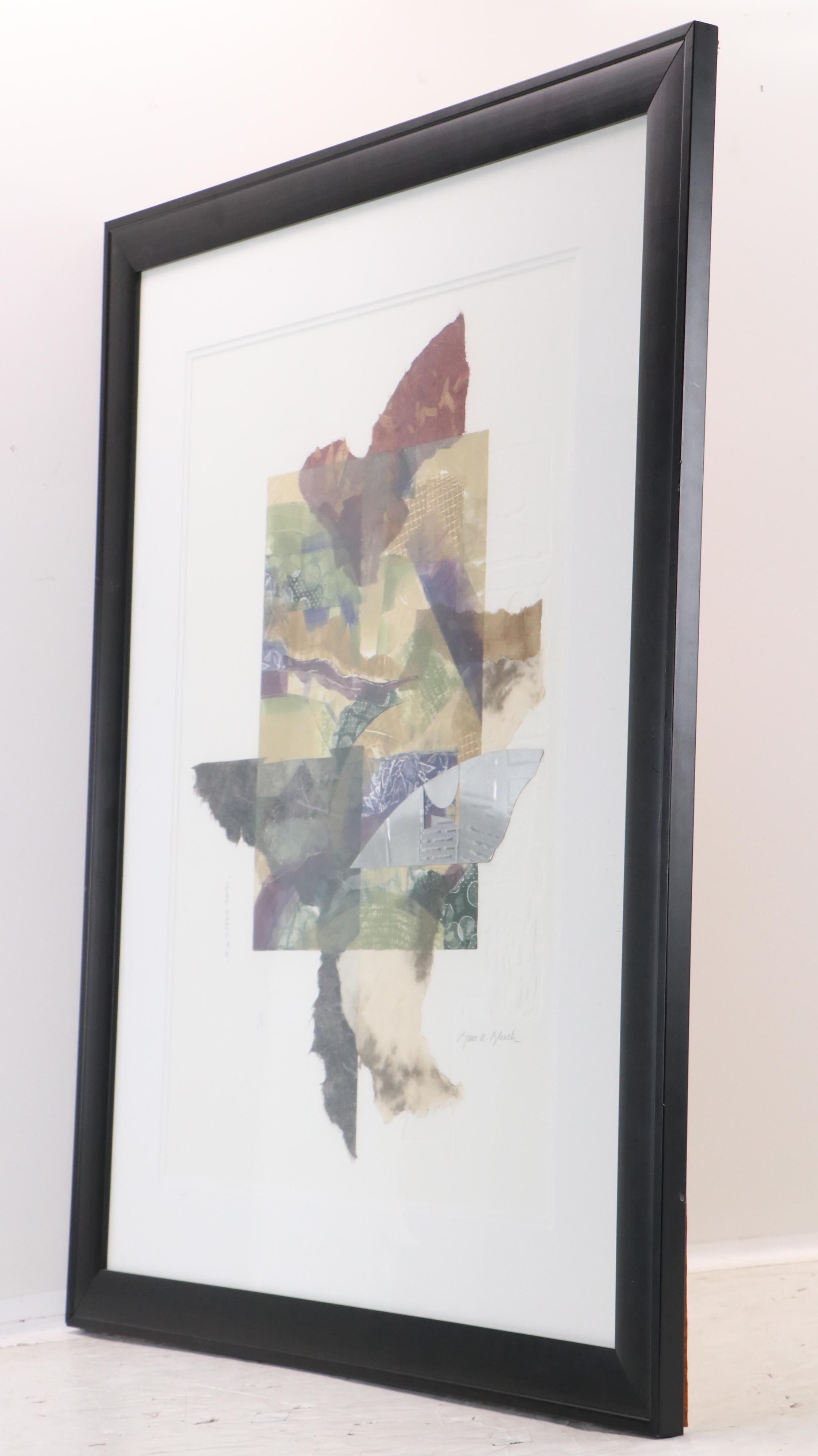 Bruce Bleach Mixed Media Collage "Silver Shard #5"