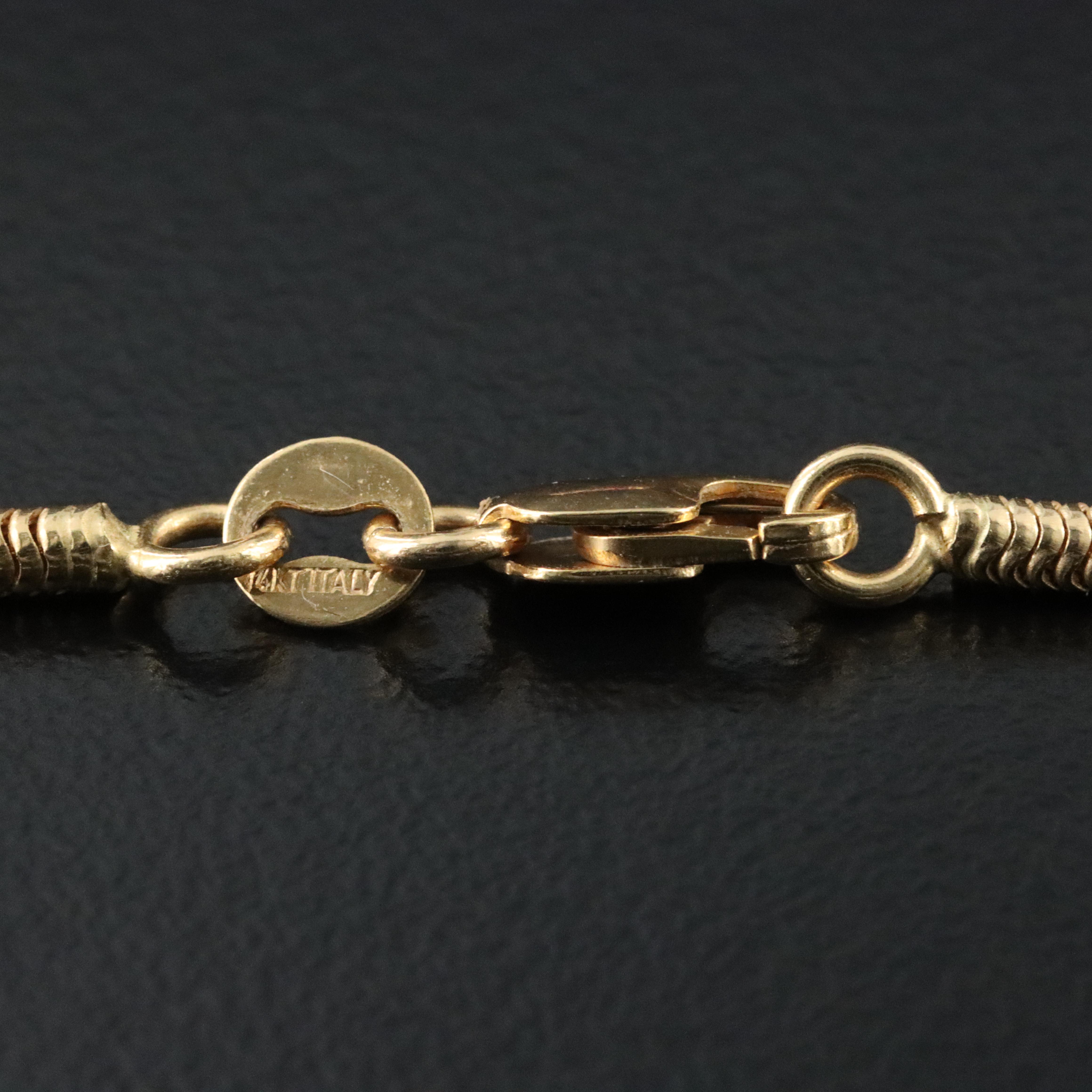 Asch-Grossbardt 14K Gemstone Inlay and Diamond Slide Bead Pendant Necklace