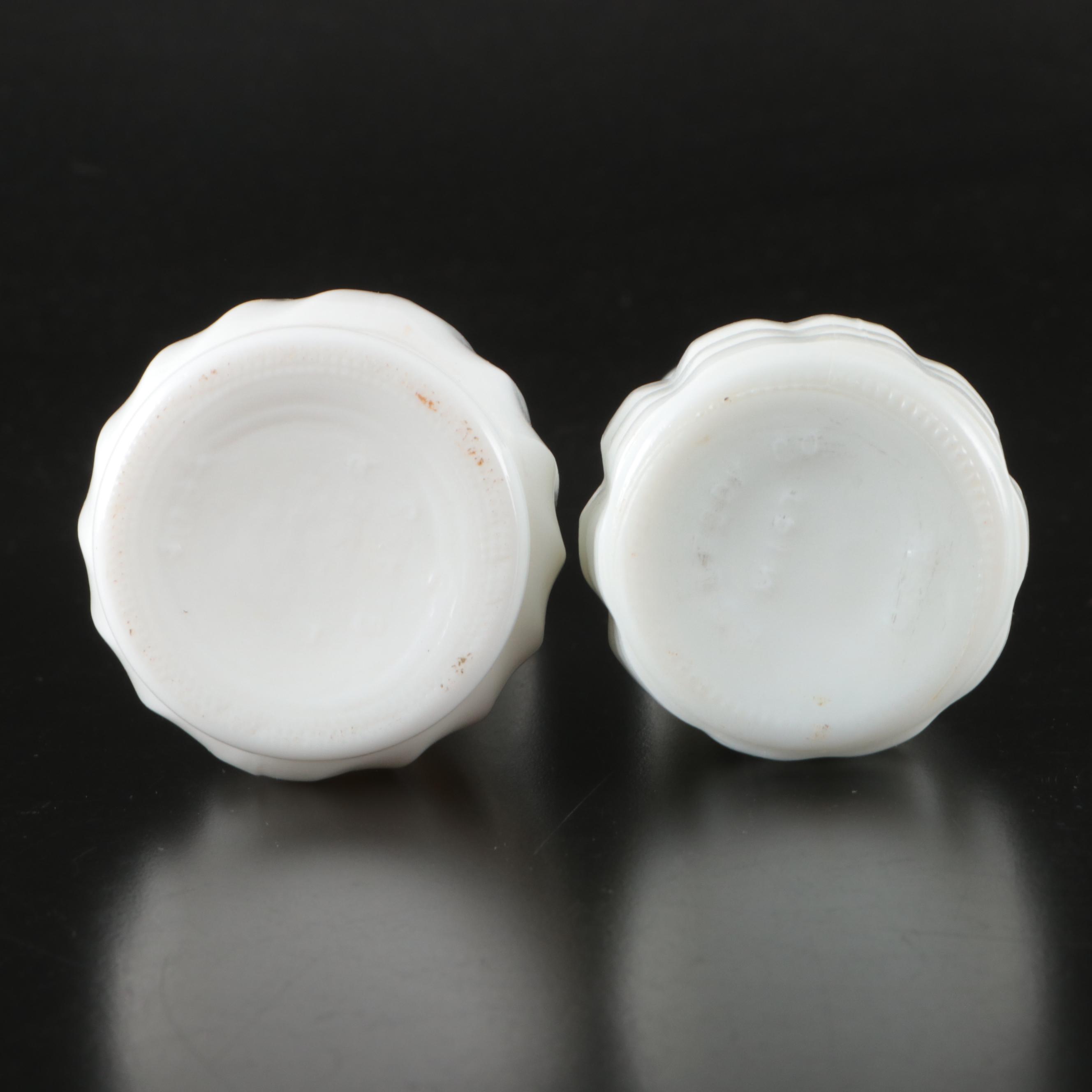 Vintage Milk Glass Vases and Chalice Bowl, Mid to Late 20th Century