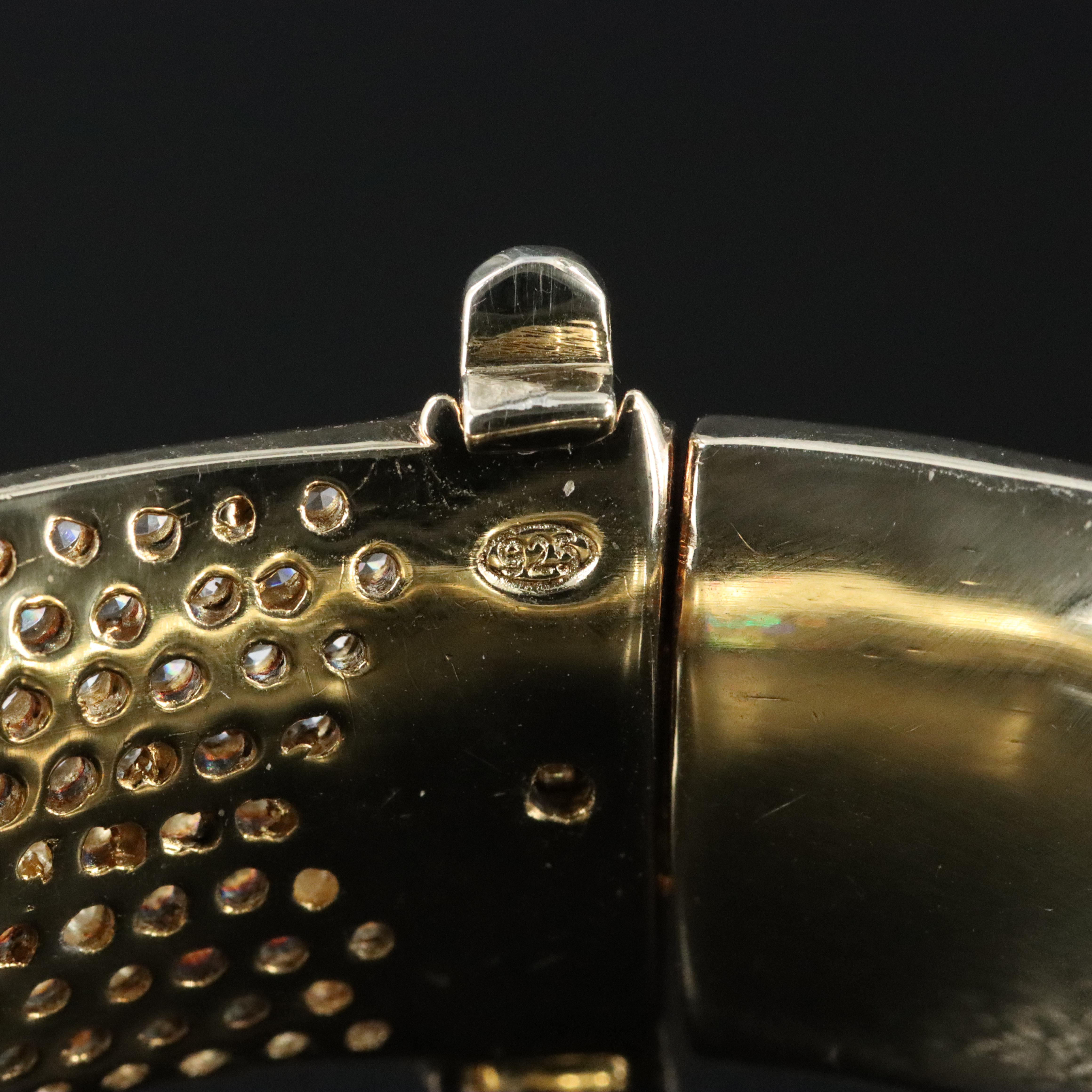 Sterling White Topaz Concave Bracelet