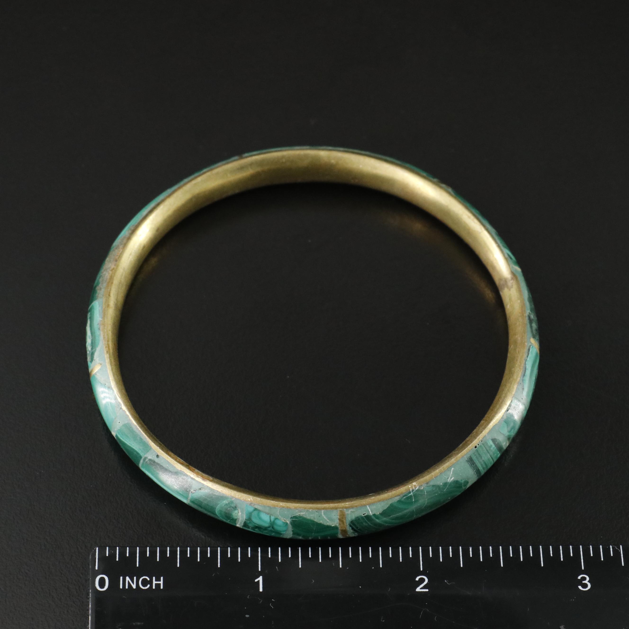 Bracelet Collection Featuring Rhinestones and Malachite