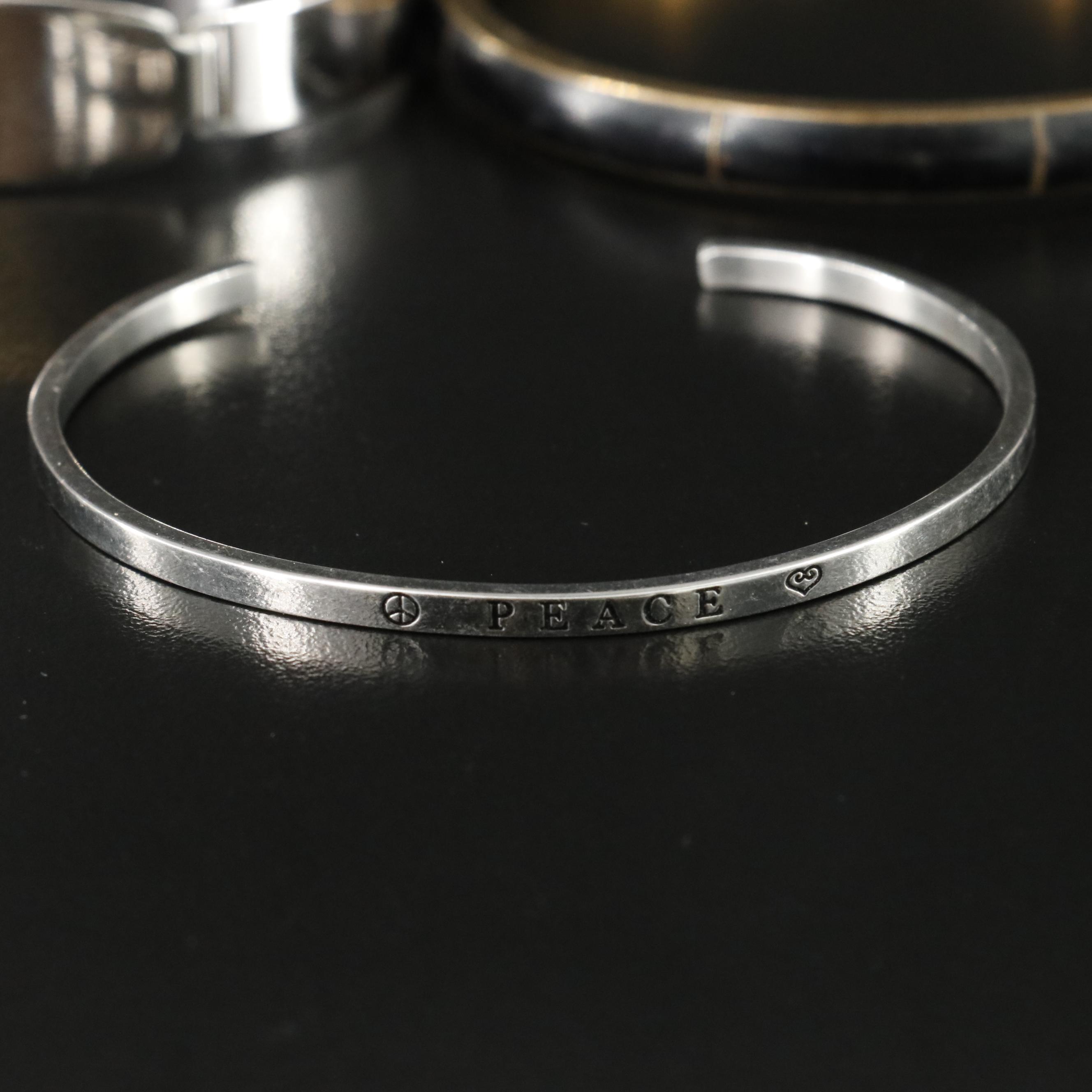 Bracelet Collection Featuring Rhinestones and Malachite