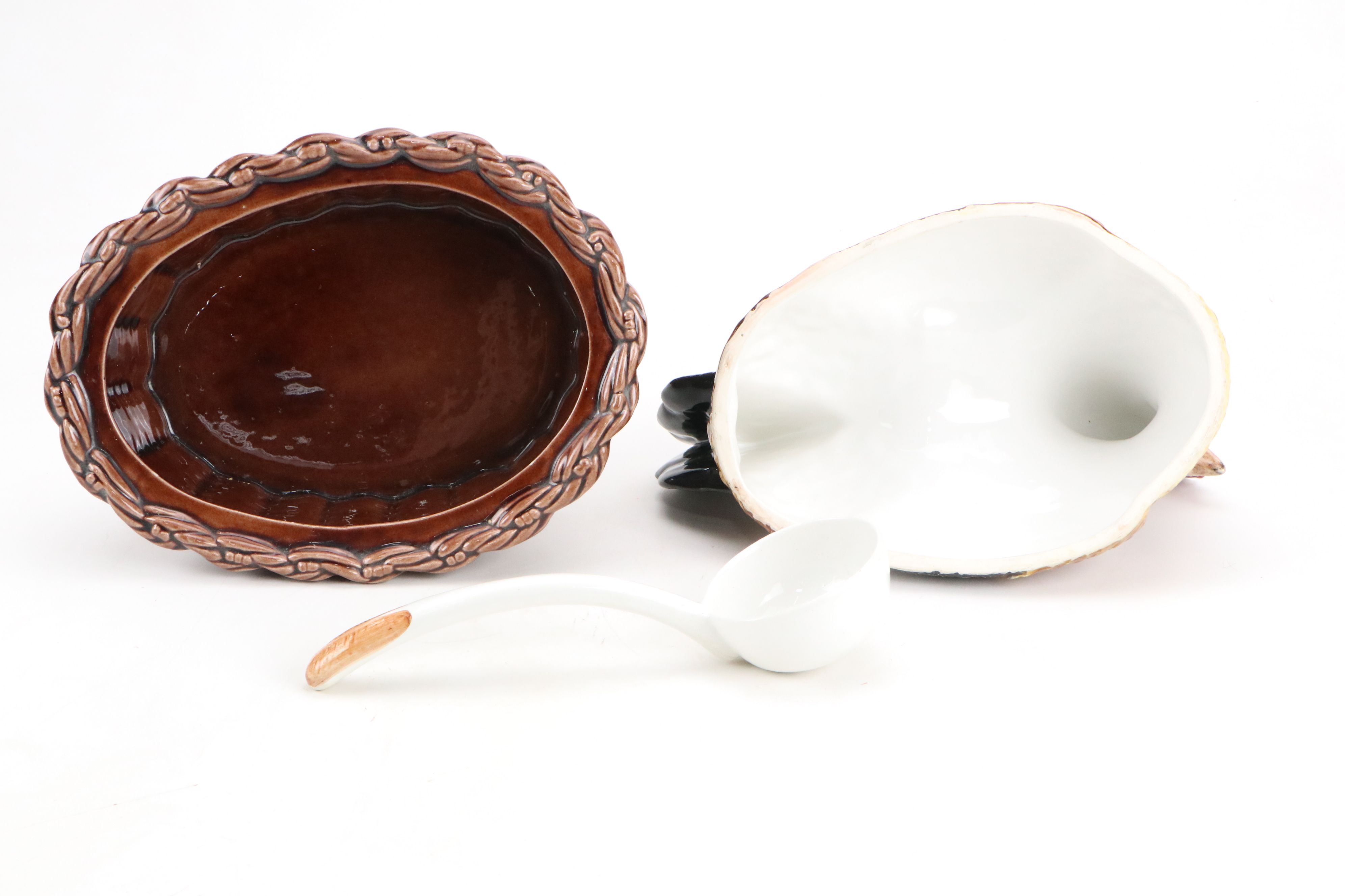 Vintage Hen in Basket Ceramic Soup Tureen