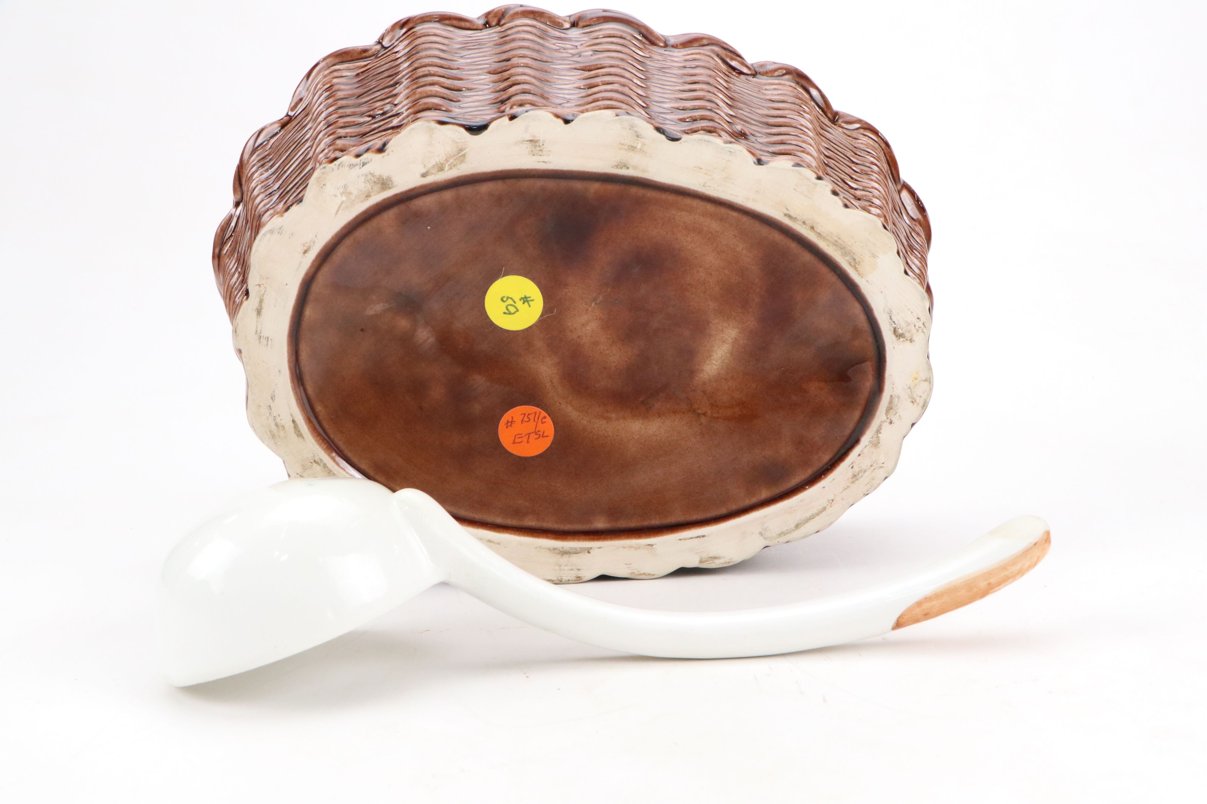 Vintage Hen in Basket Ceramic Soup Tureen