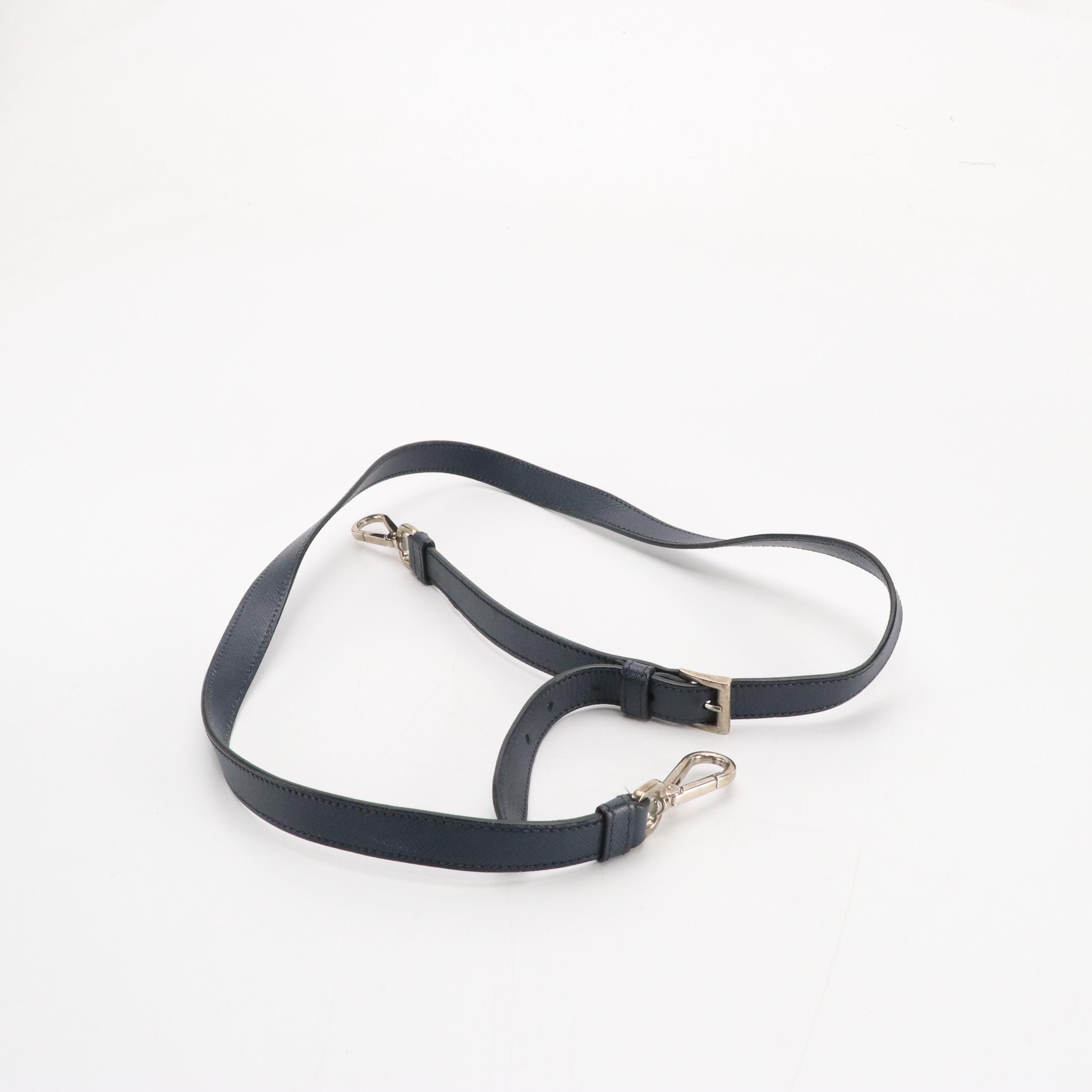 Prada Front Pocket Two-Way Travel Briefcase in Dark Blue Saffiano Leather