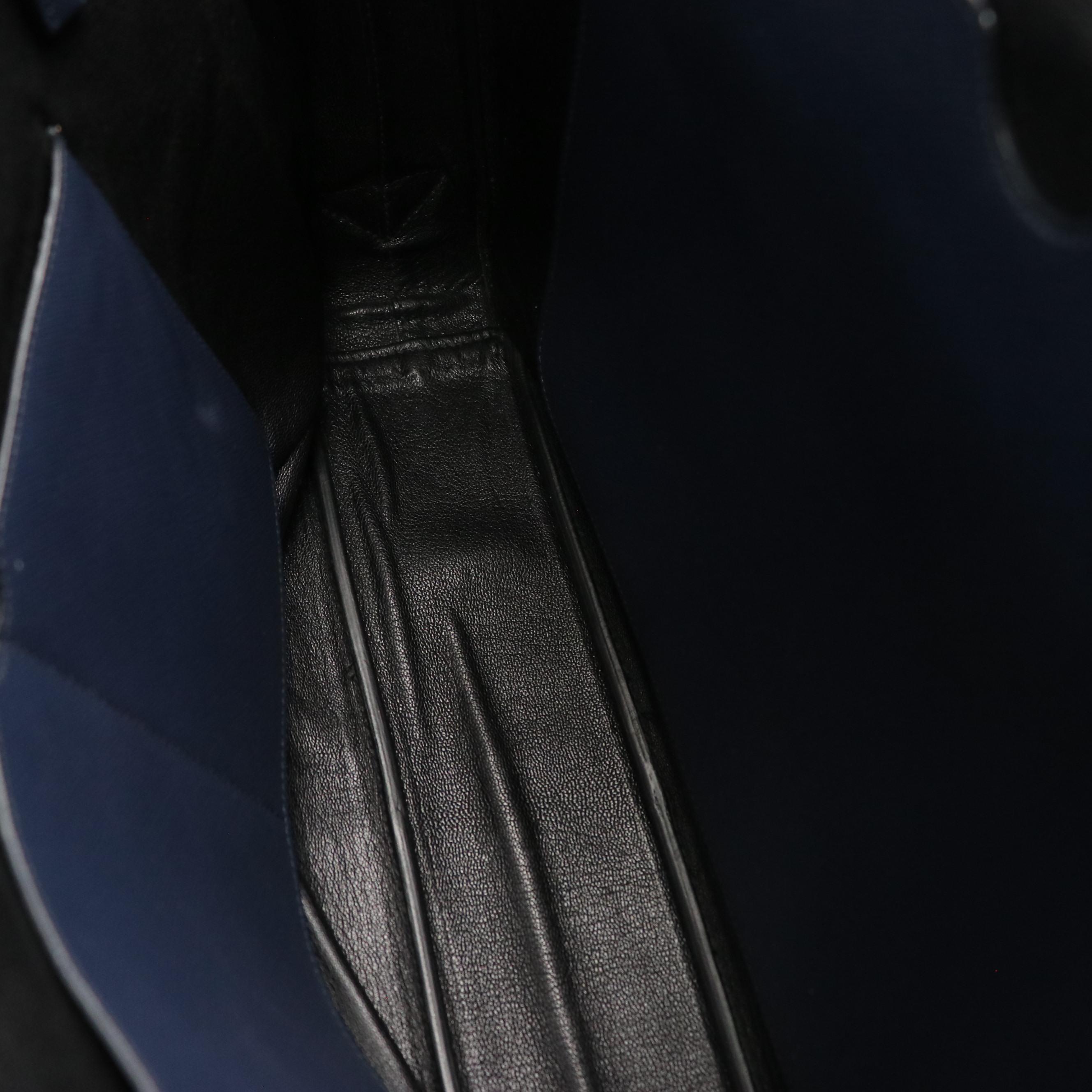 Prada Front Pocket Two-Way Travel Briefcase in Dark Blue Saffiano Leather