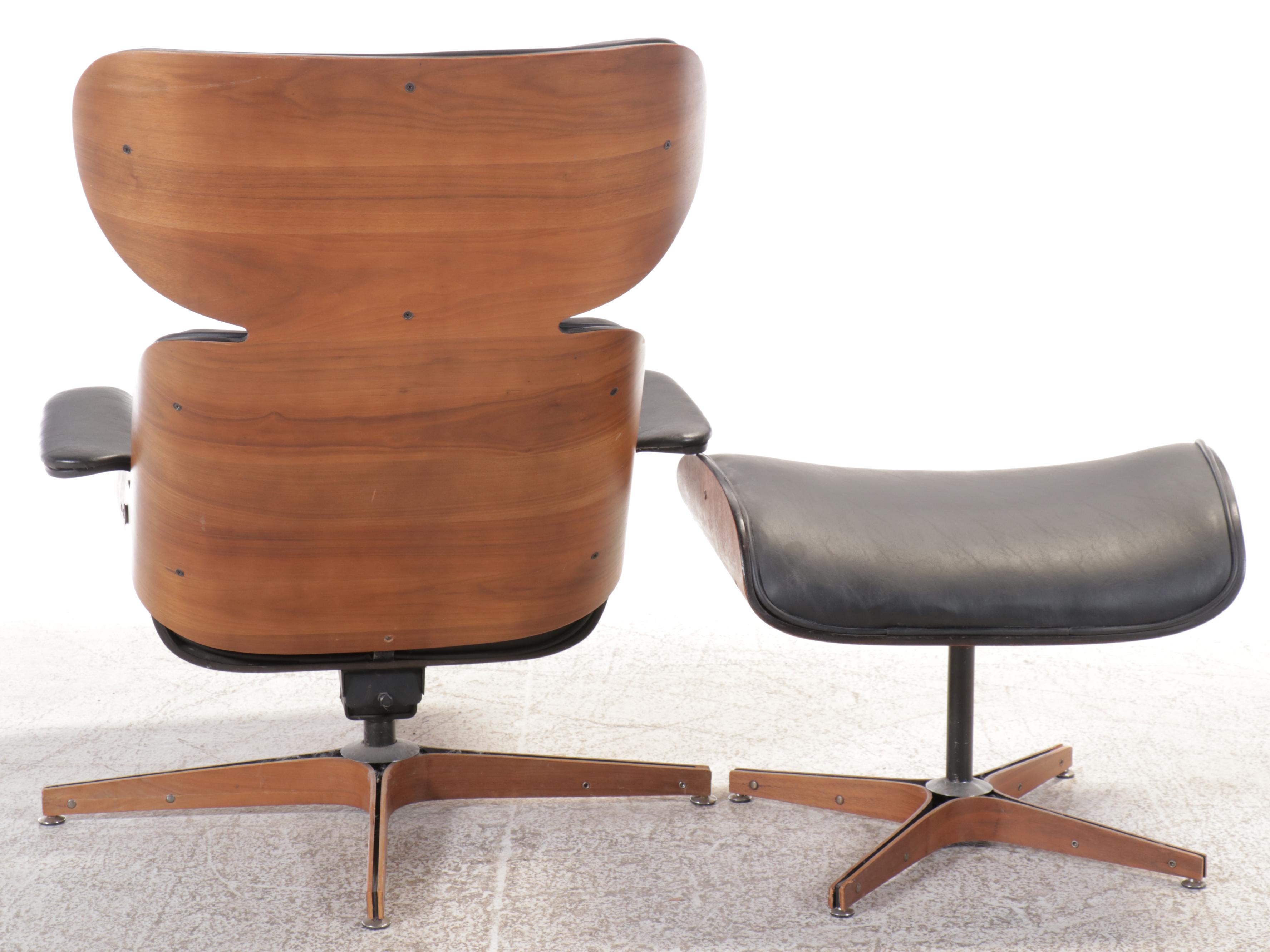 Plycraft Inc. Modern Armchair with Ottoman Designed by George Mulhauser