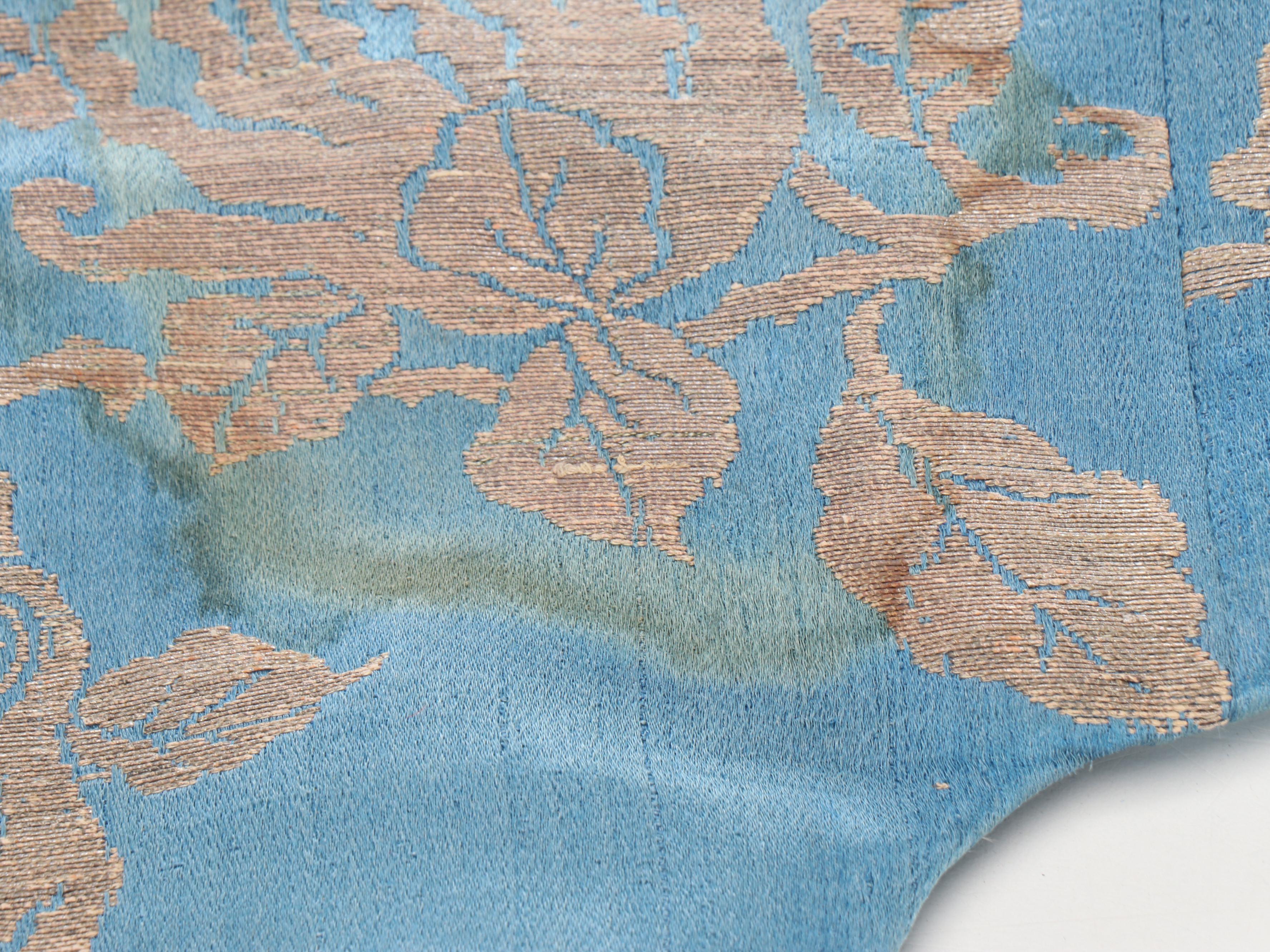 Antique Women's Chinese Silk Jacquard Summer Robe, Qing Dynasty Period