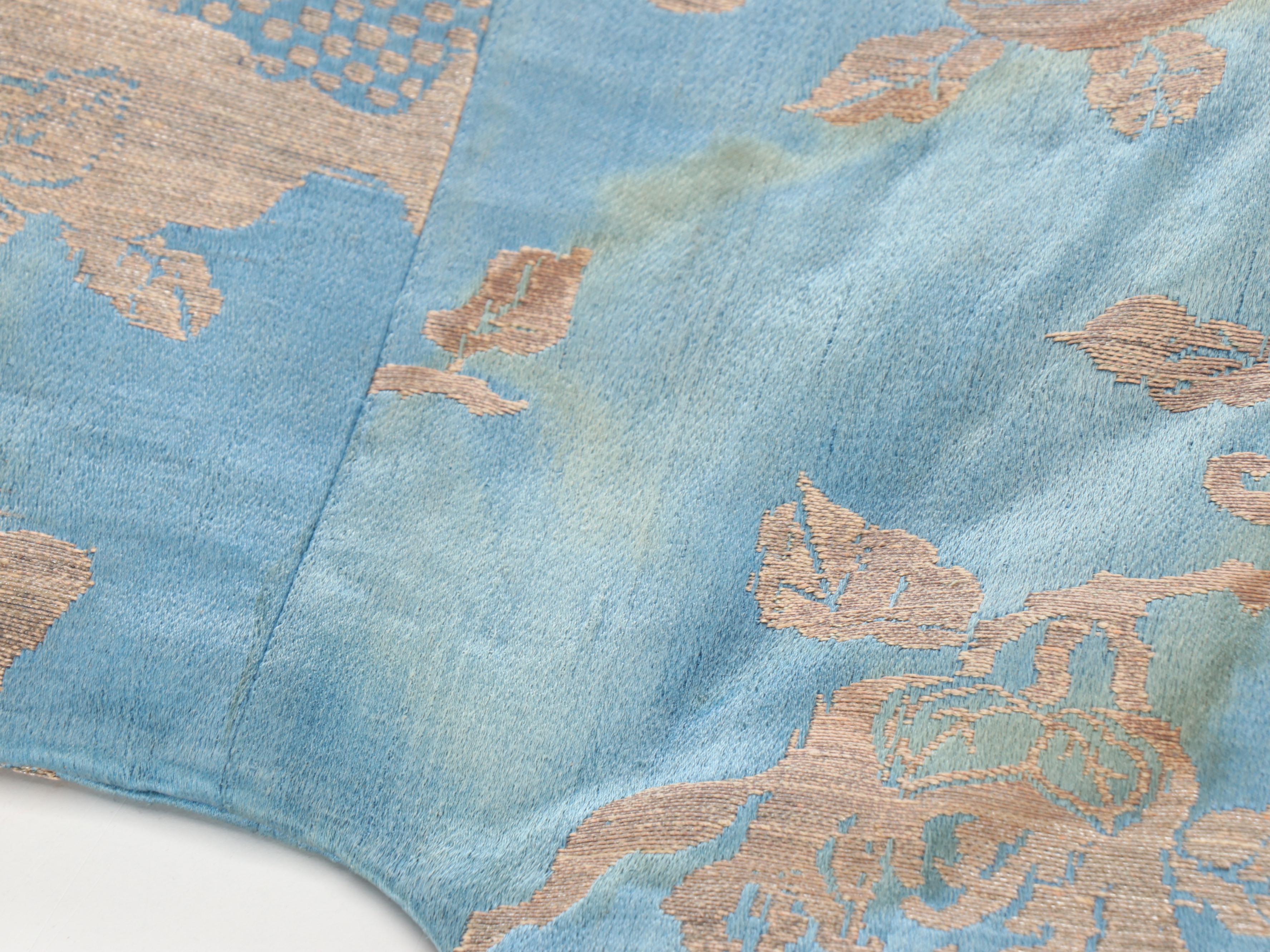 Antique Women's Chinese Silk Jacquard Summer Robe, Qing Dynasty Period