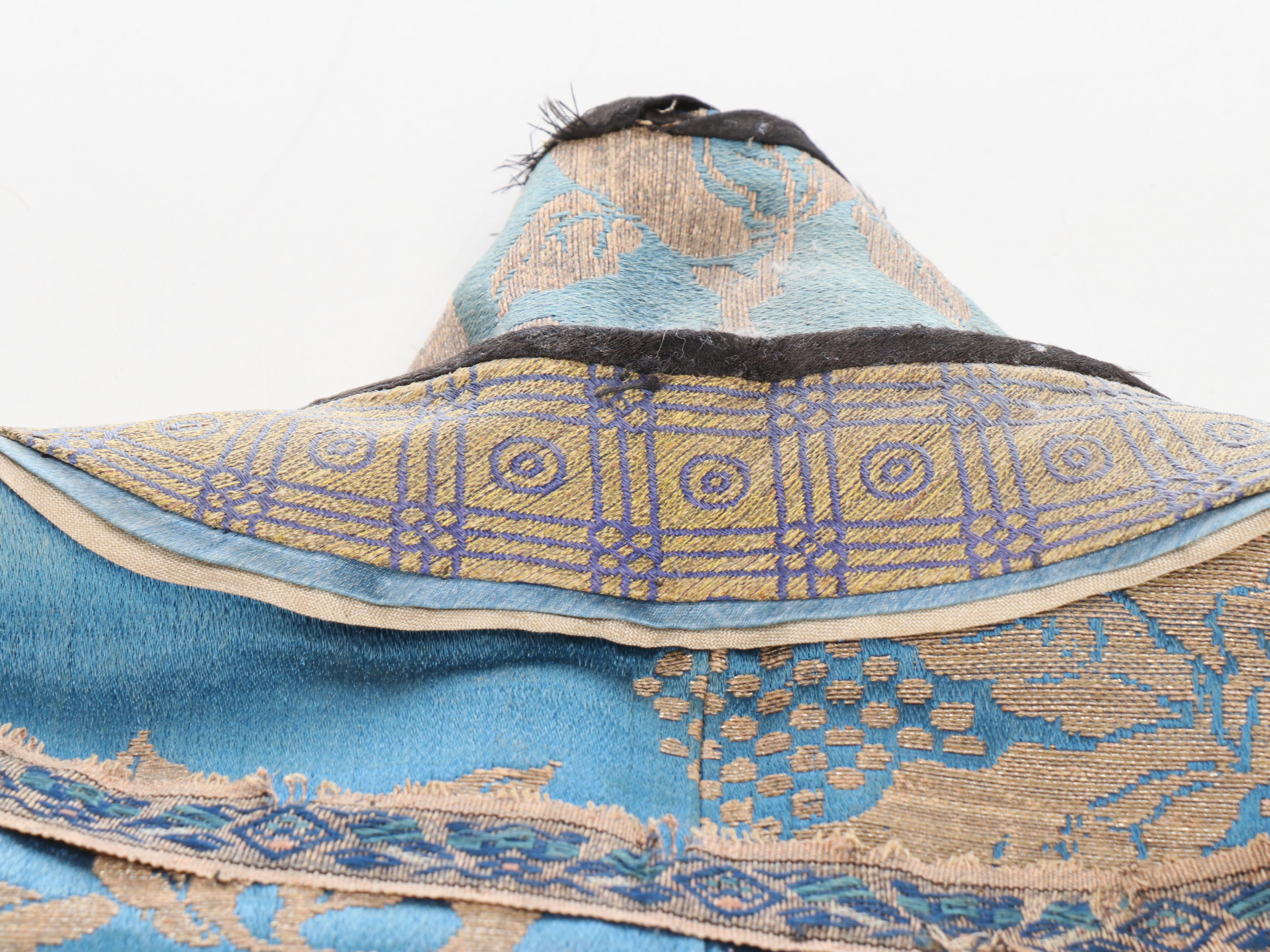 Antique Women's Chinese Silk Jacquard Summer Robe, Qing Dynasty Period