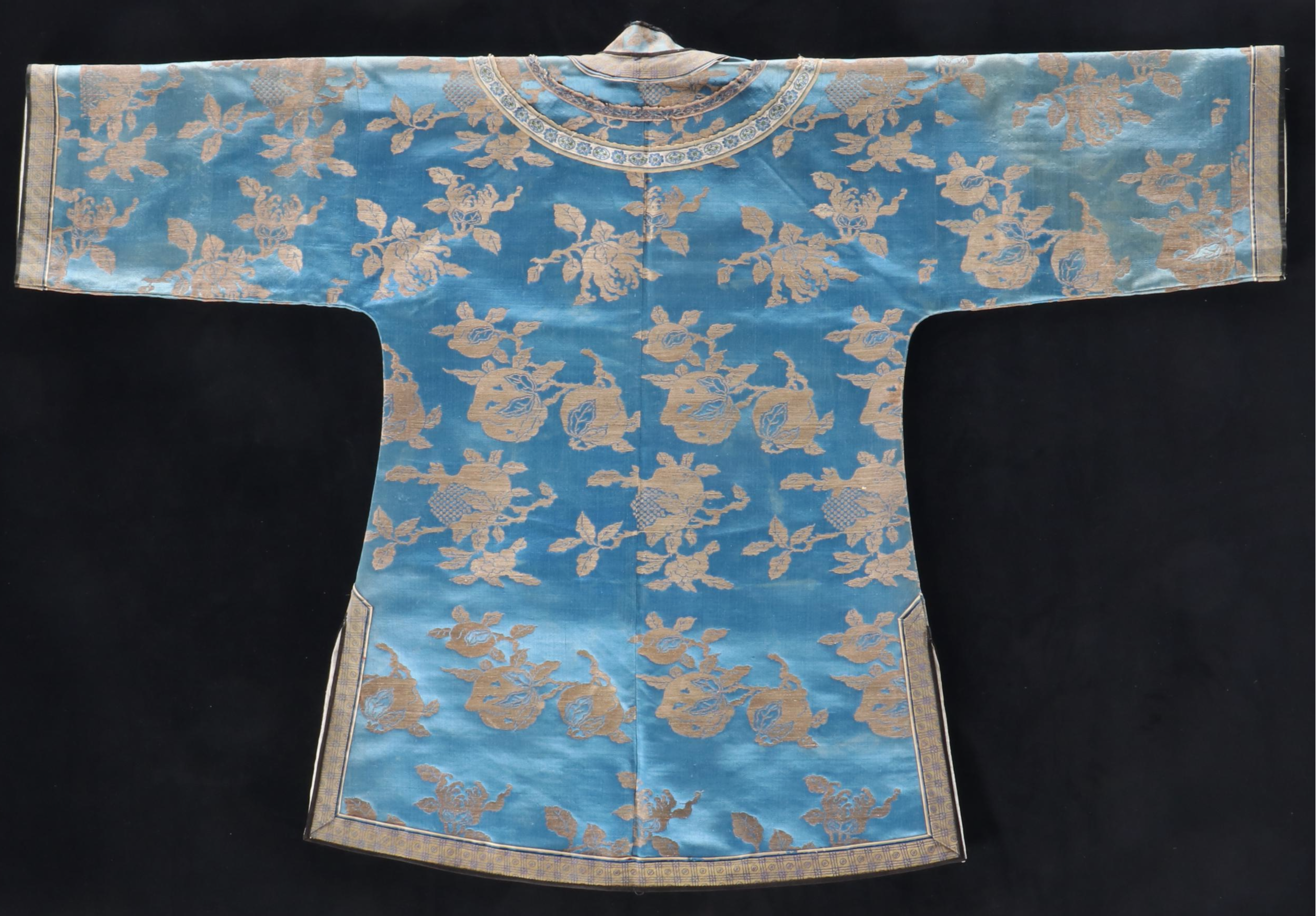 Antique Women's Chinese Silk Jacquard Summer Robe, Qing Dynasty Period