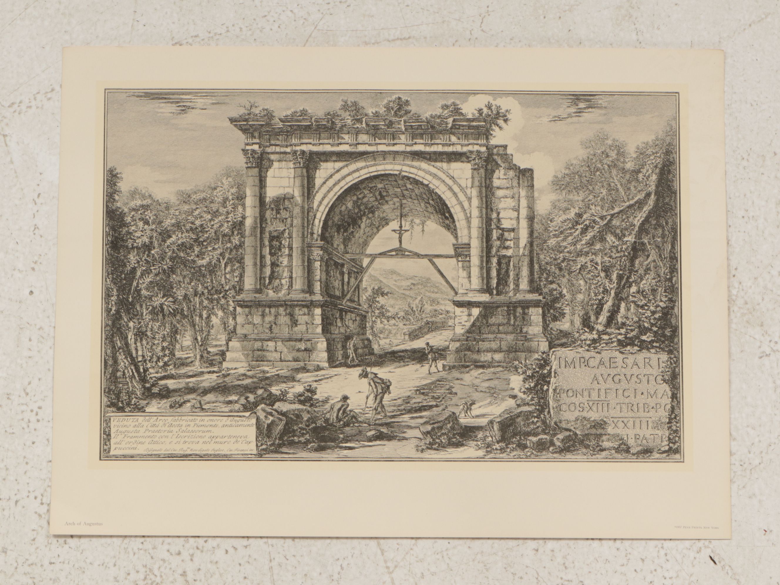 Architectural Lithographs After Giovanni Piranesi From "Views Of Rome," 1957