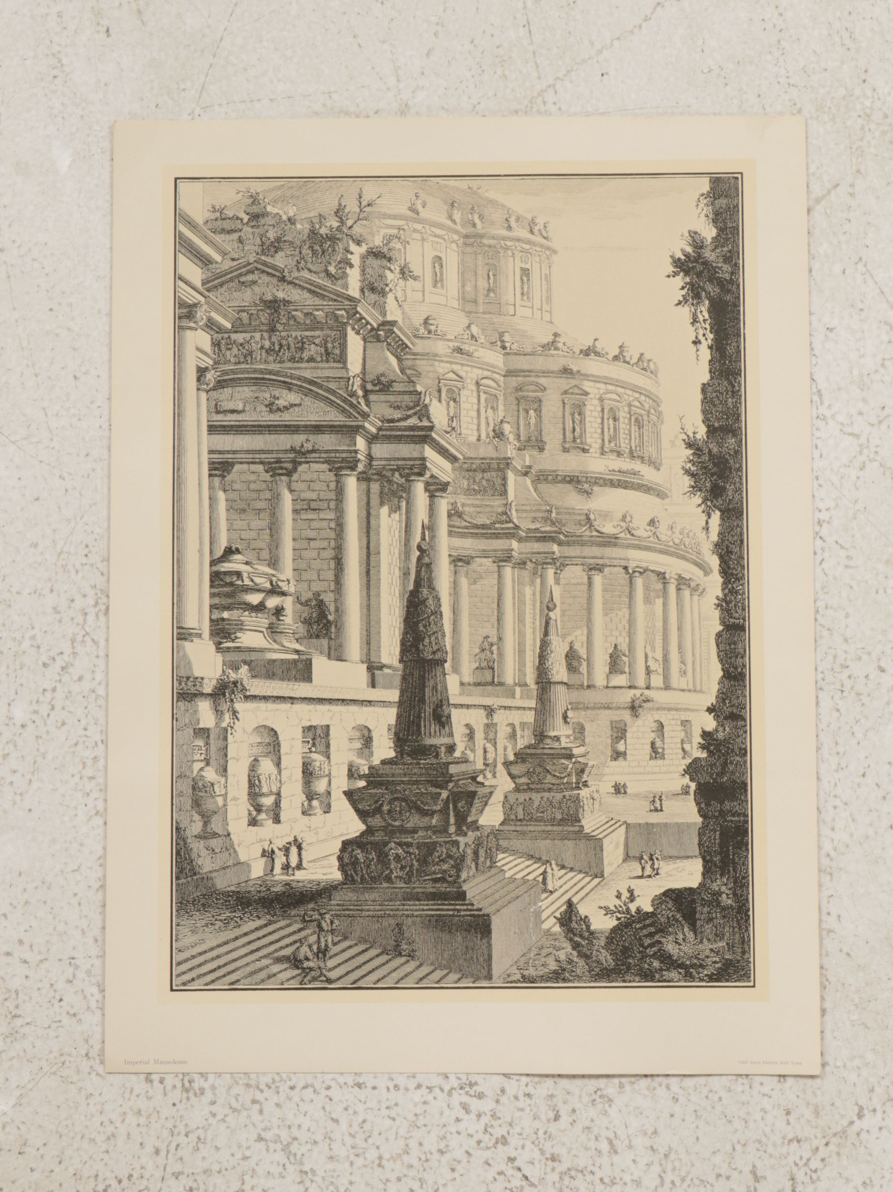 Architectural Lithographs After Giovanni Piranesi From "Views Of Rome," 1957