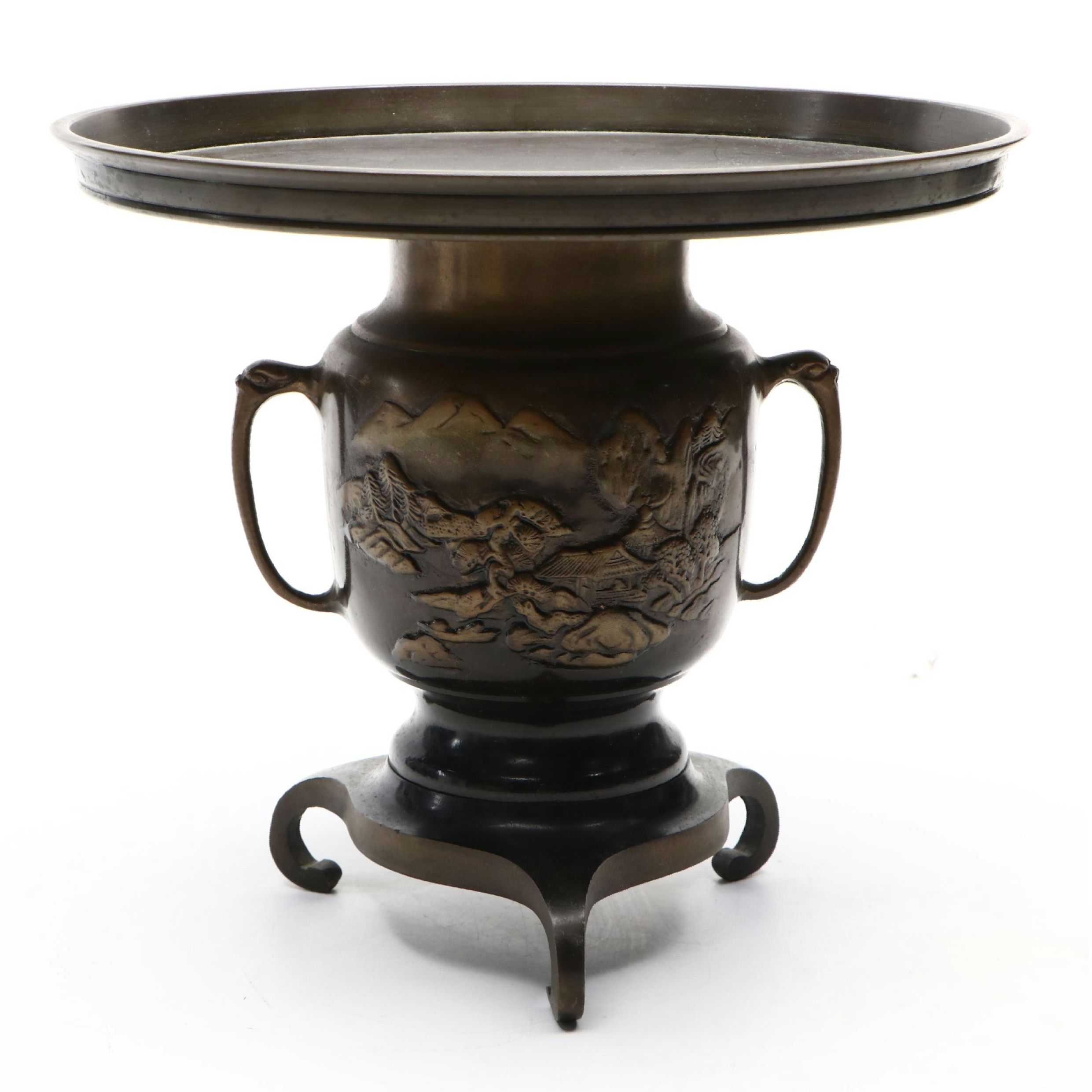 Japanese Patinated Brass Usubata Vase