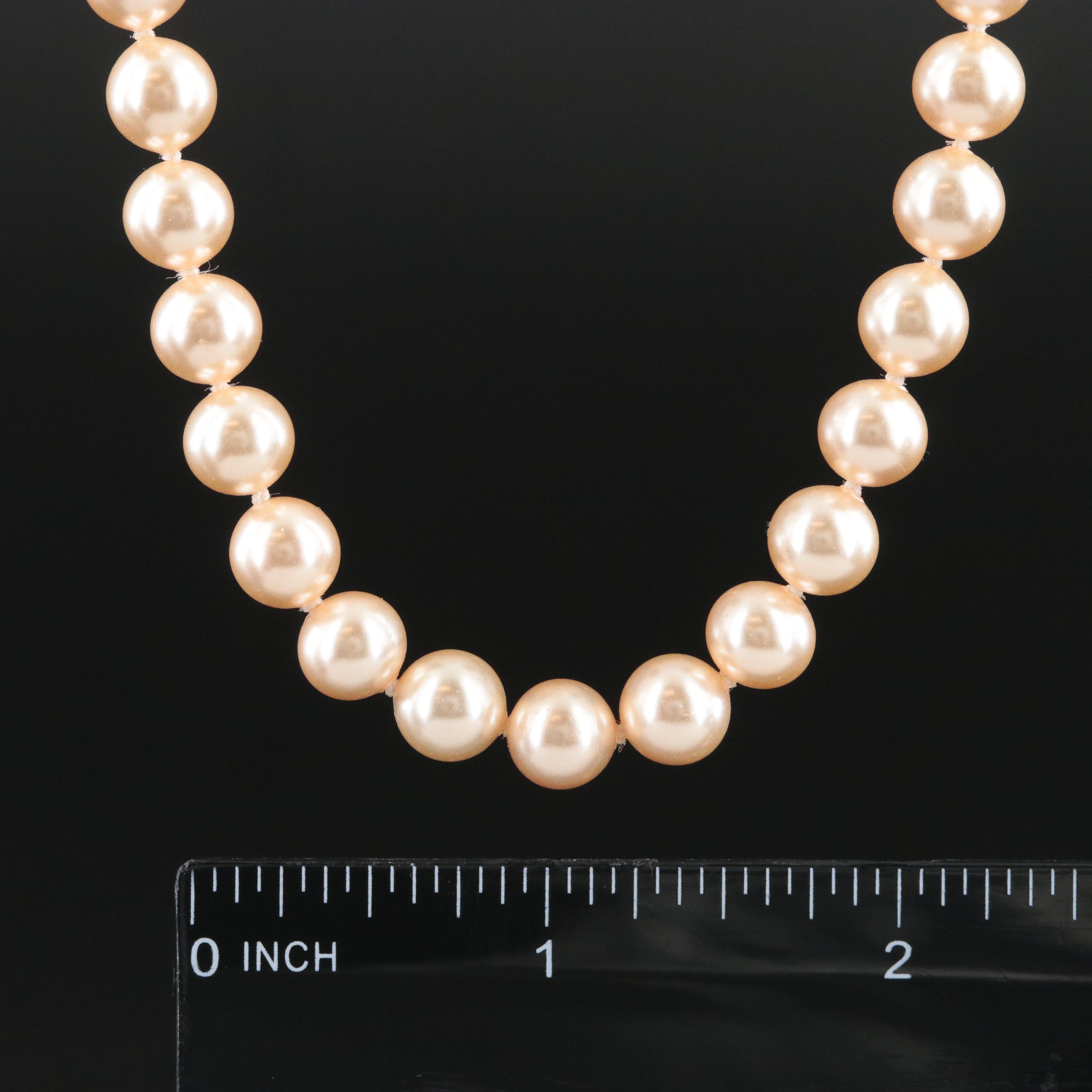 Faux Pearl Necklace with Sterling Clasp