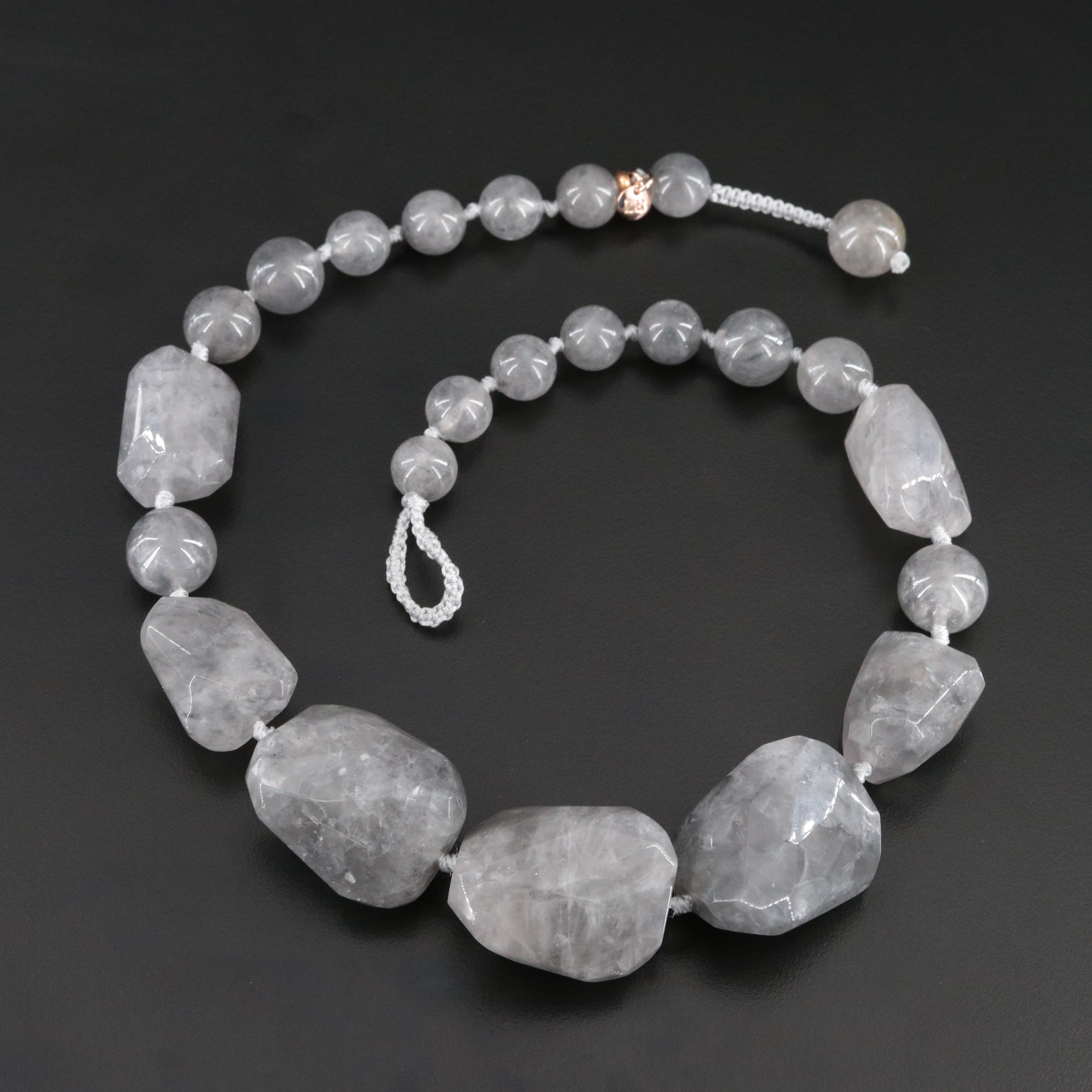 Graduated Quartz Bead Necklace