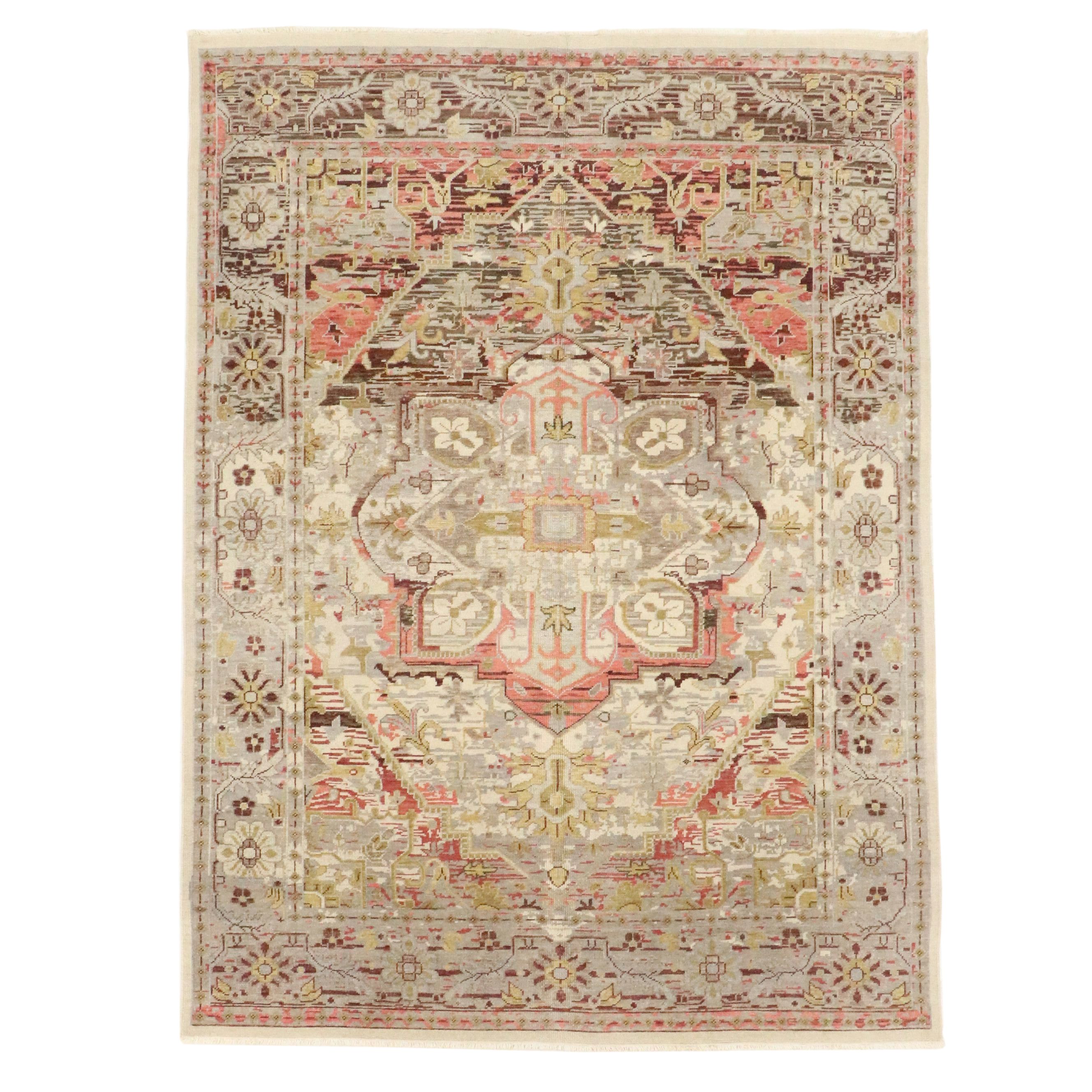 8'1 x 11' Hand-Knotted Indo-Persian Heriz Area Rug