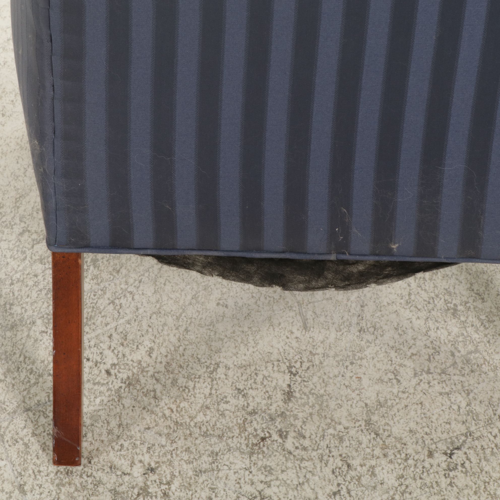 Chippendale Style Wing Back Upholstered Armchair, Late 20th Century