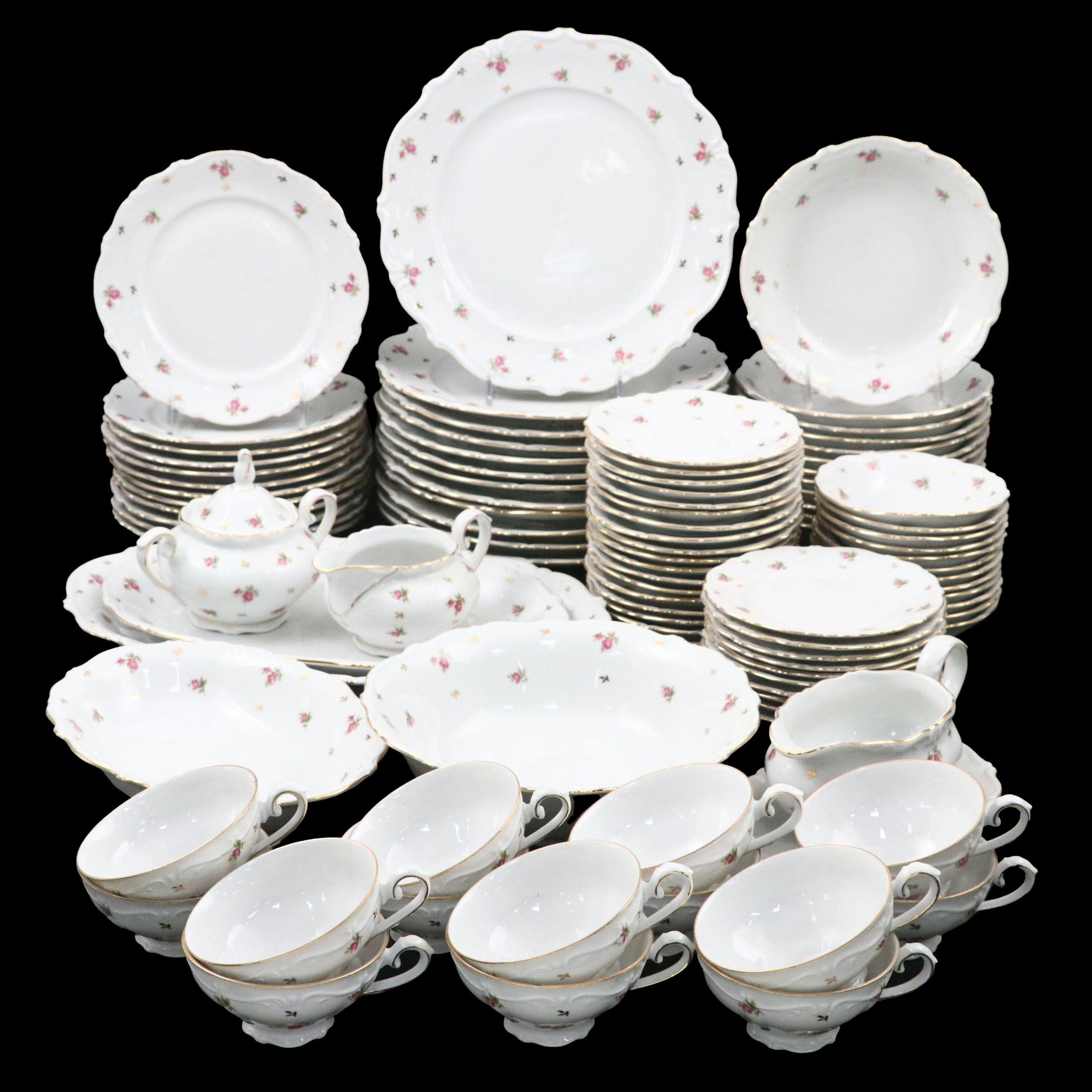 Winterling Pink Rose and Gold Finish Porcelain Dinnerware