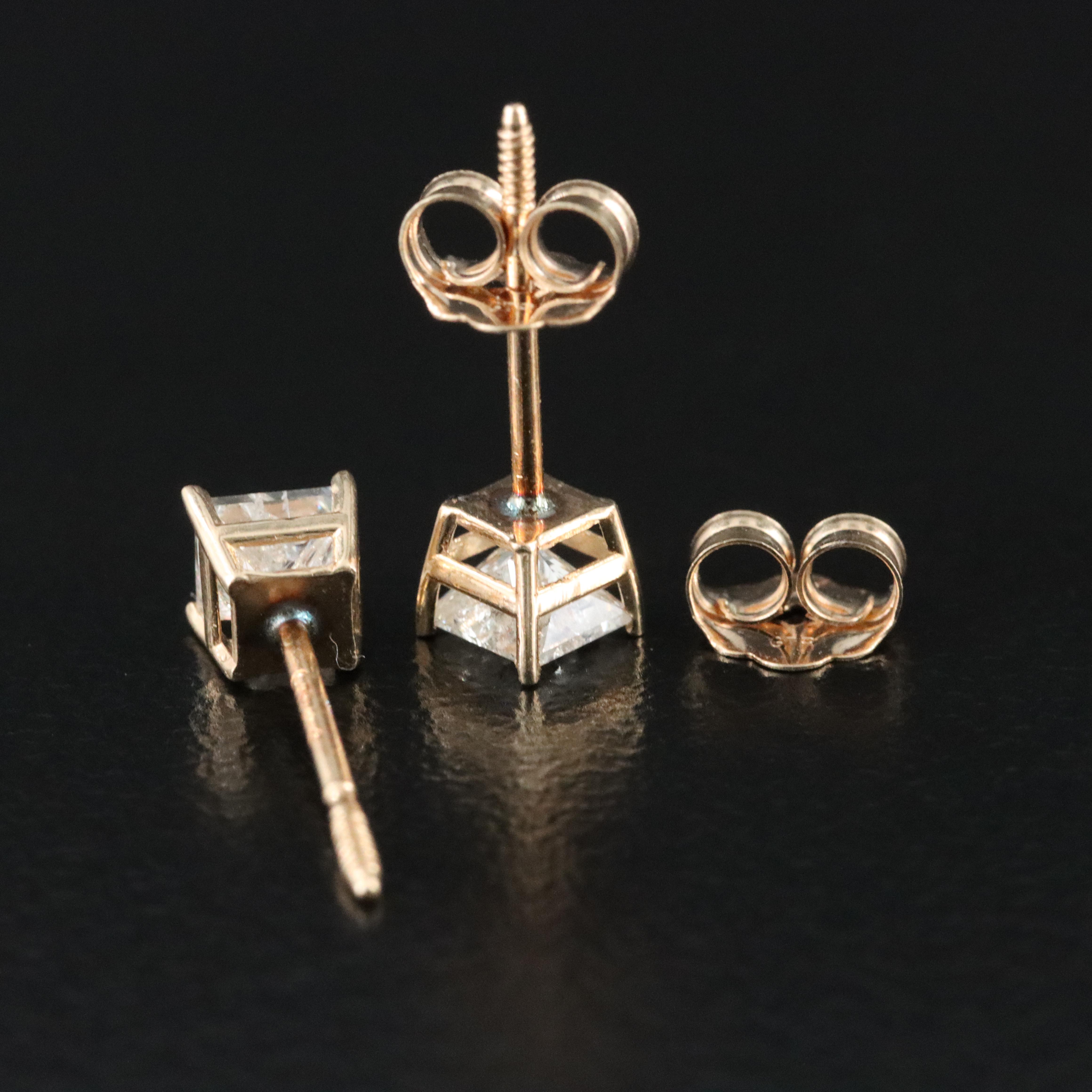 14K 0.52 CTW Diamond Solitaire Earrings