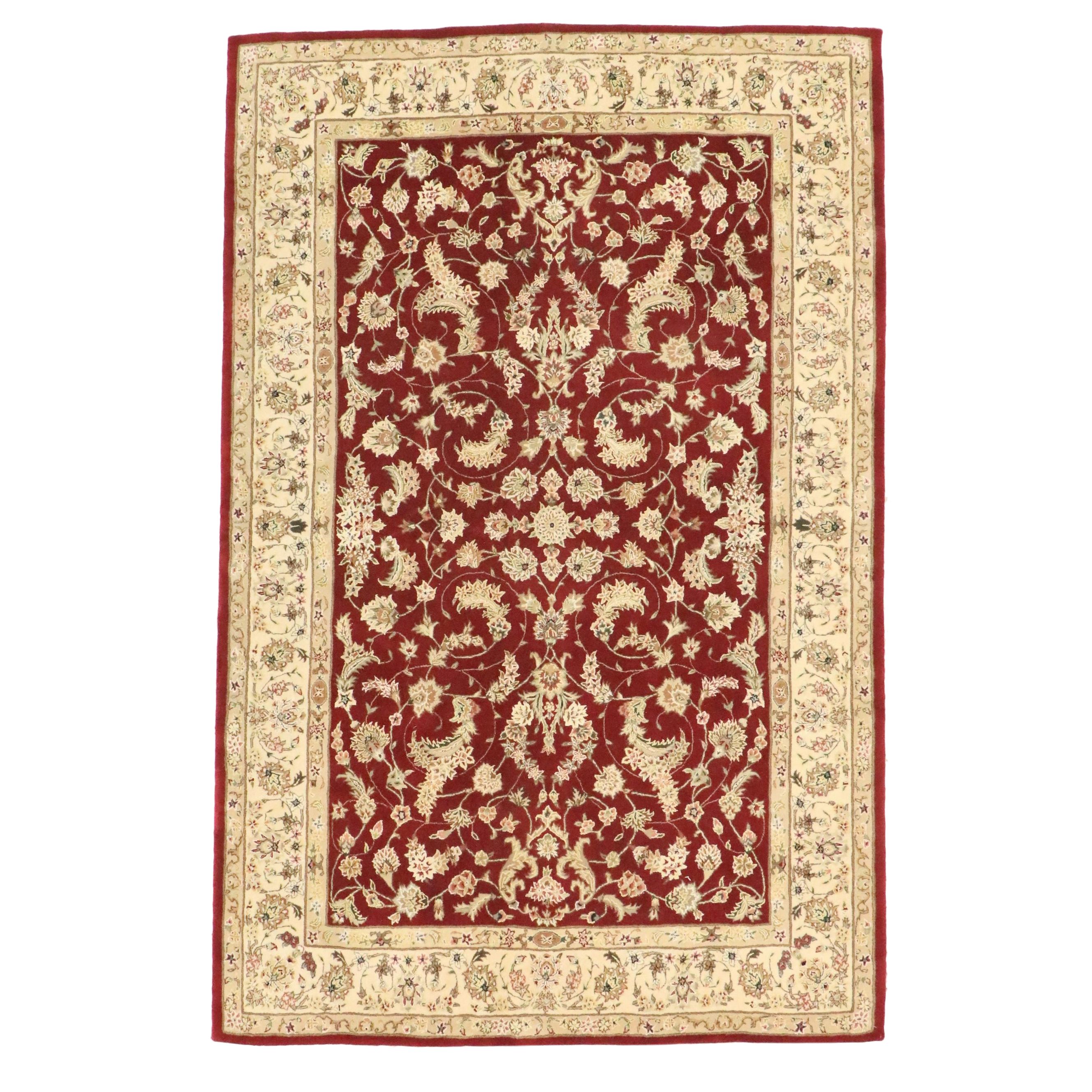 5'9 x 8'10 Hand-Tufted Indian Agra Area Rug