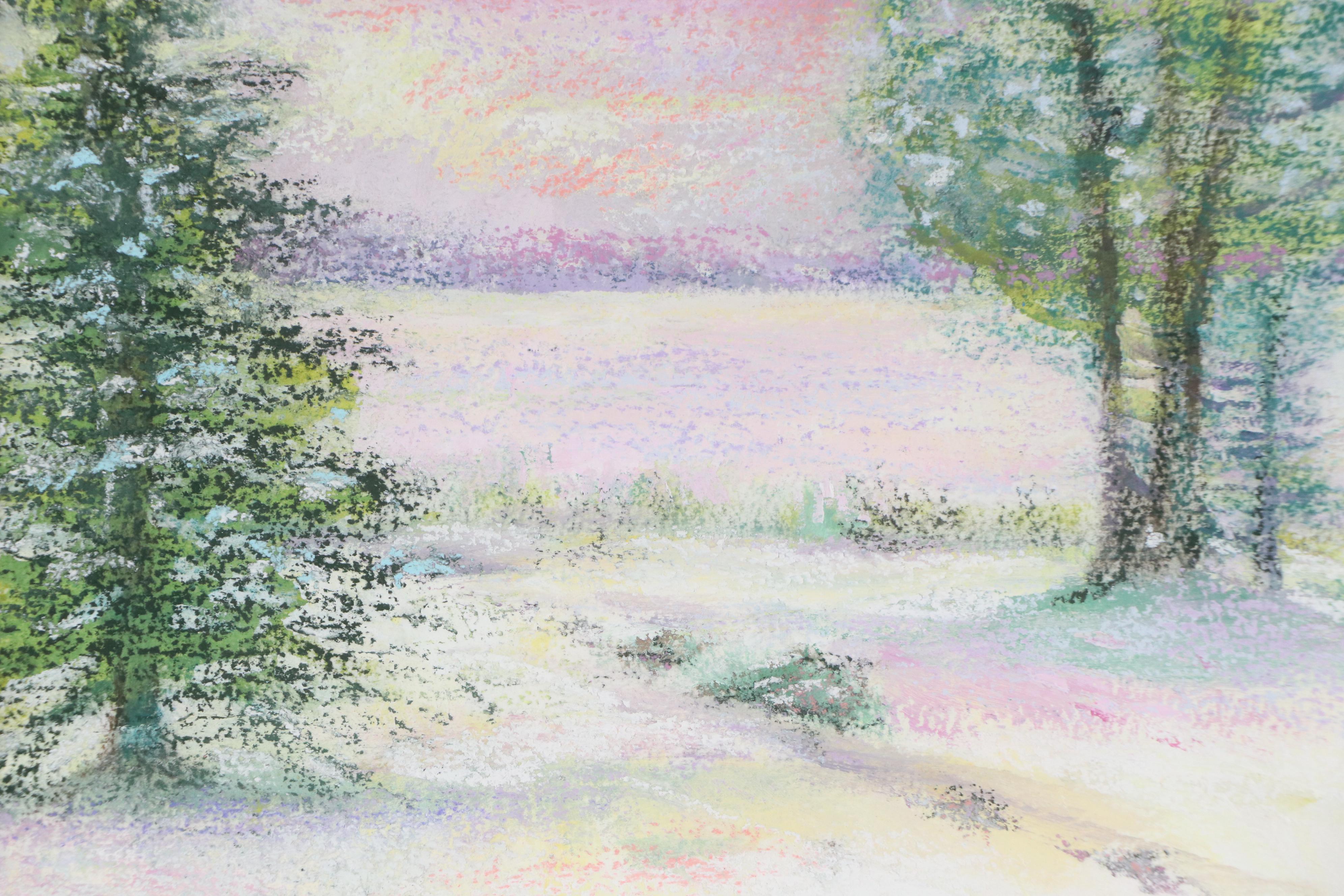 Watercolor Painting of Impressionistic Landscape, Late 20th - Early 21st Century