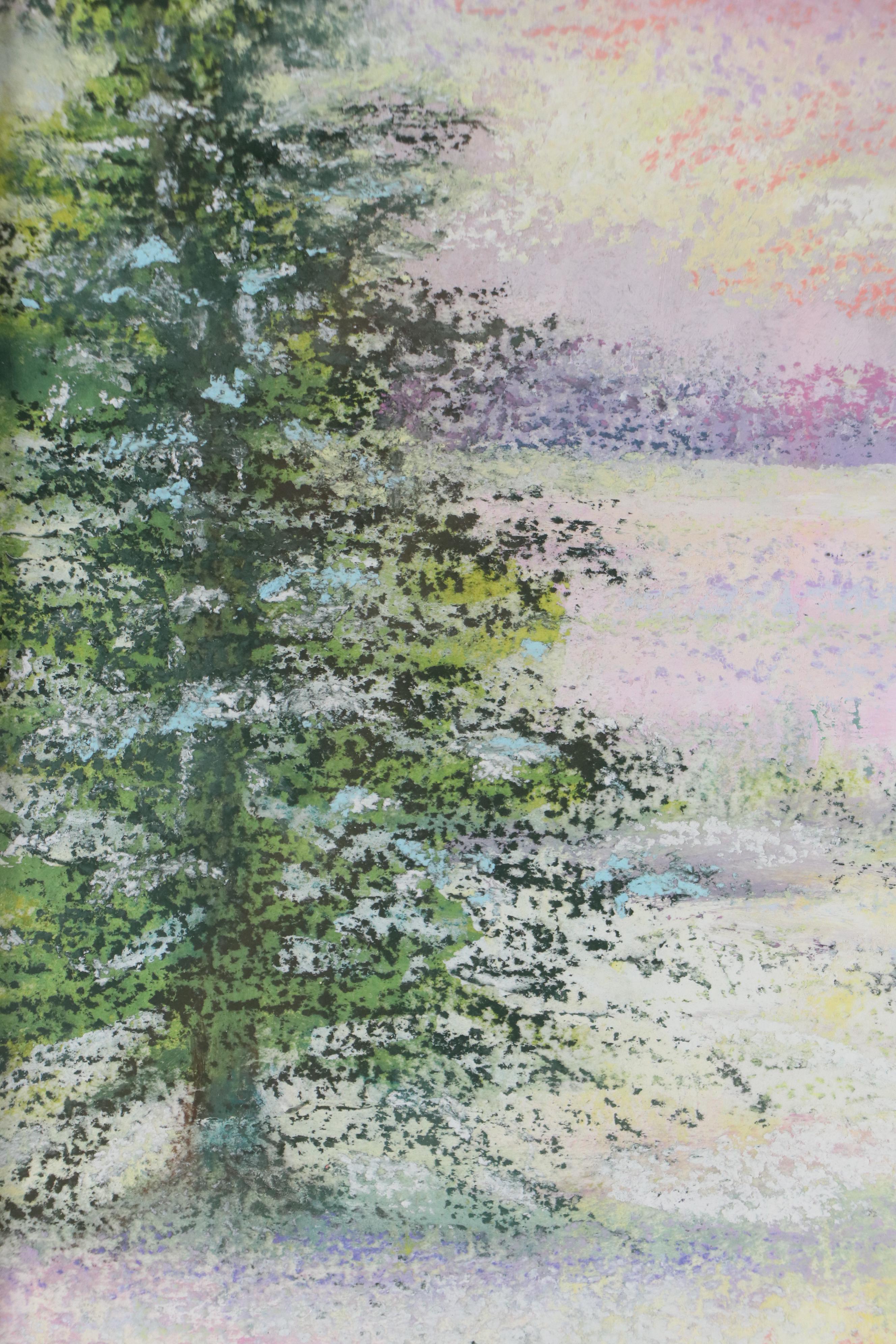 Watercolor Painting of Impressionistic Landscape, Late 20th - Early 21st Century