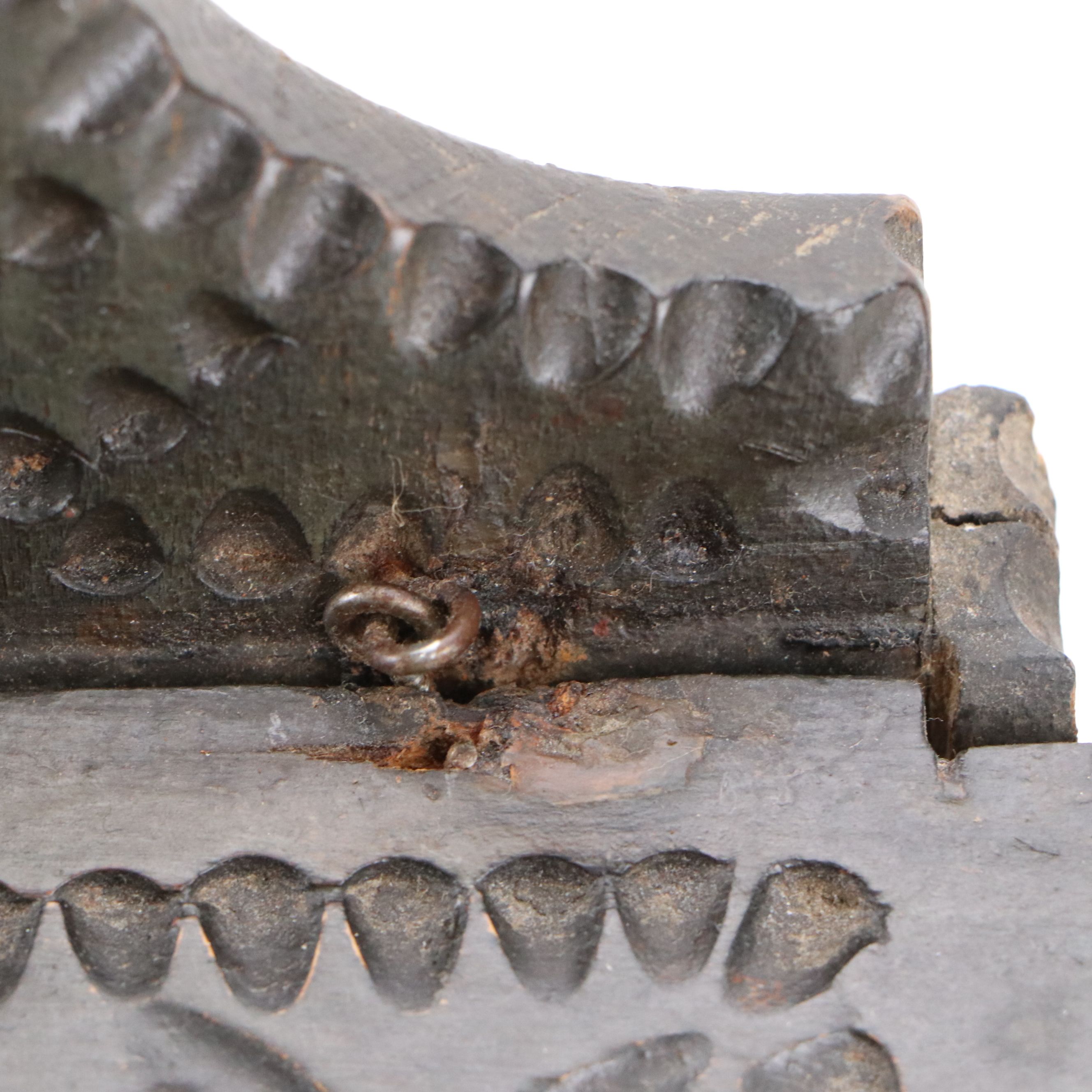 Folk Art Carved Wood Salt Box