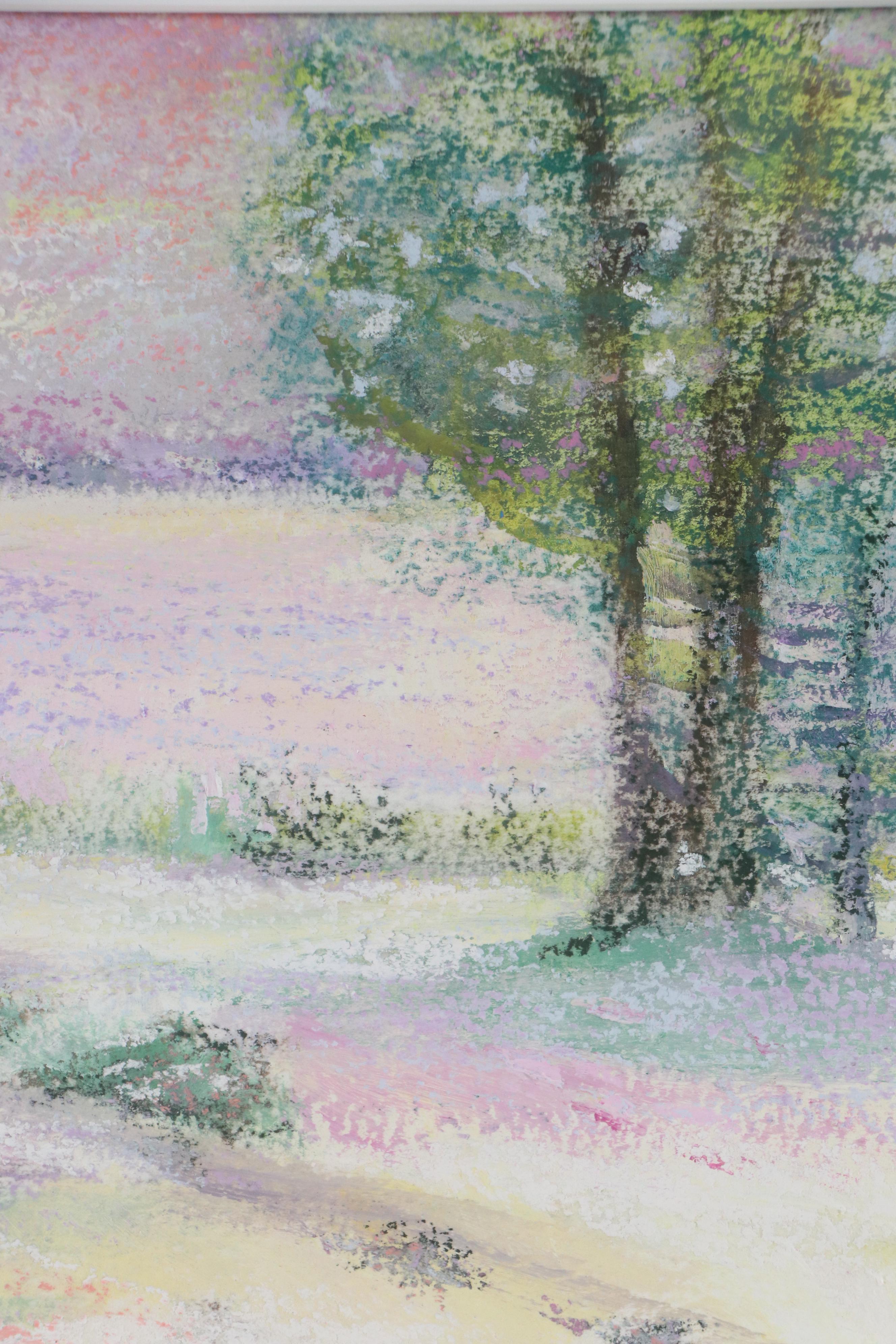 Watercolor Painting of Impressionistic Landscape, Late 20th - Early 21st Century