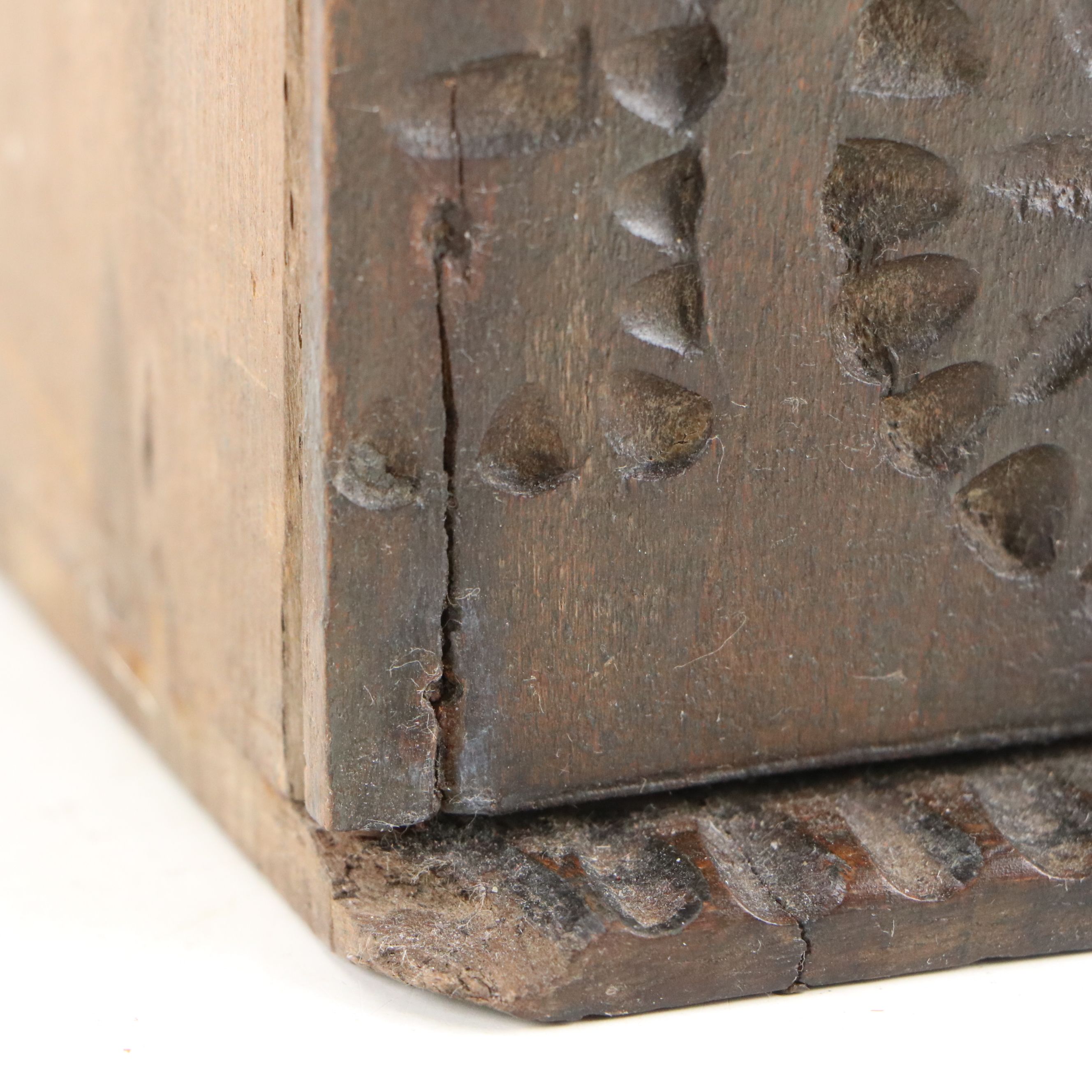 Folk Art Carved Wood Salt Box