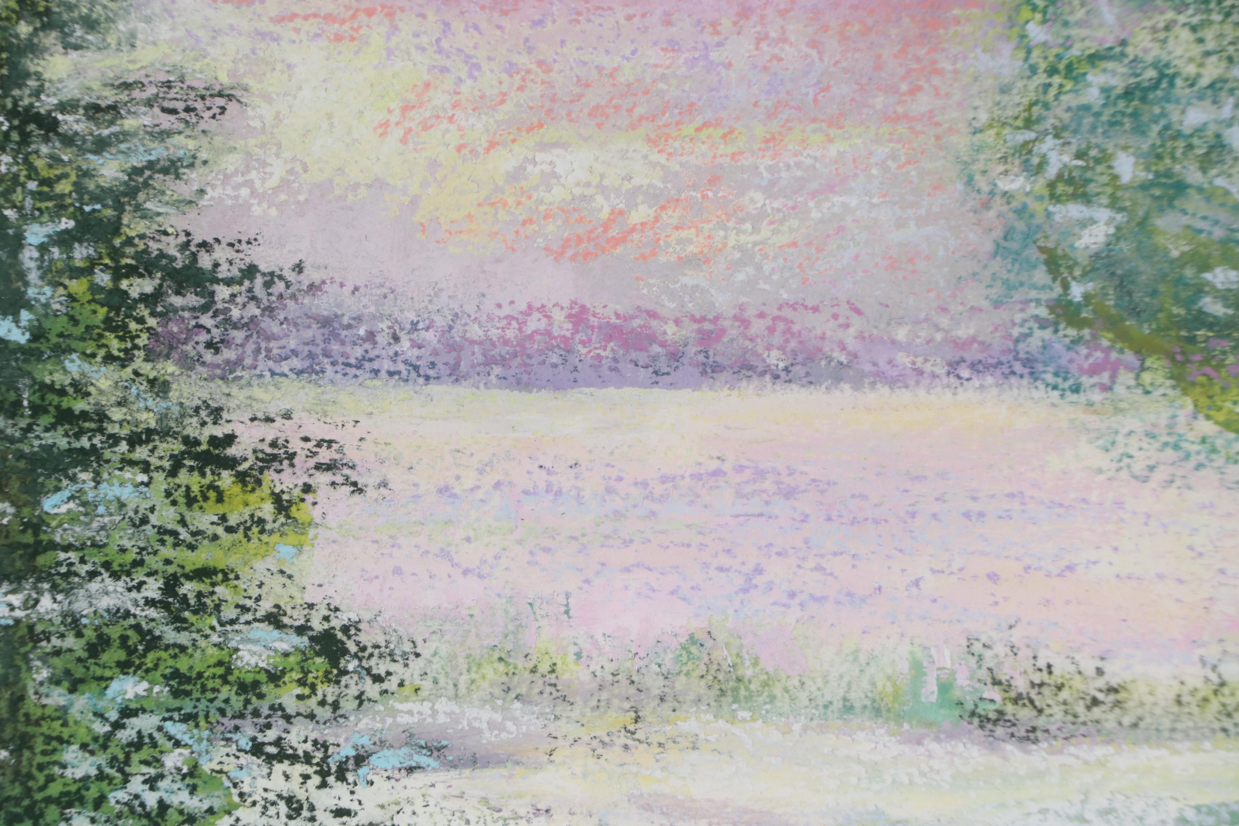 Watercolor Painting of Impressionistic Landscape, Late 20th - Early 21st Century
