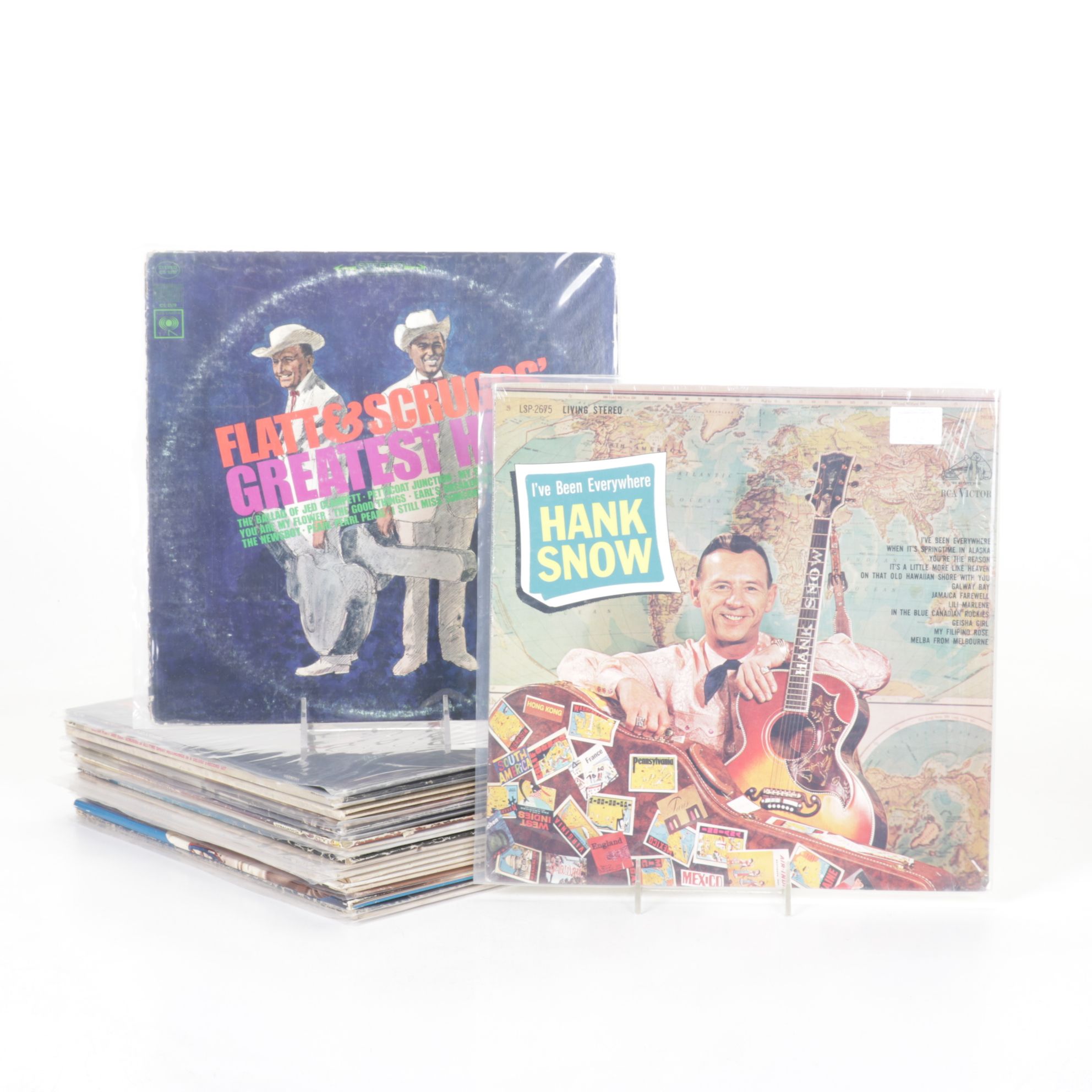 Flatt & Scruggs, Hank Snow & Other Country Vinyl Record Albums