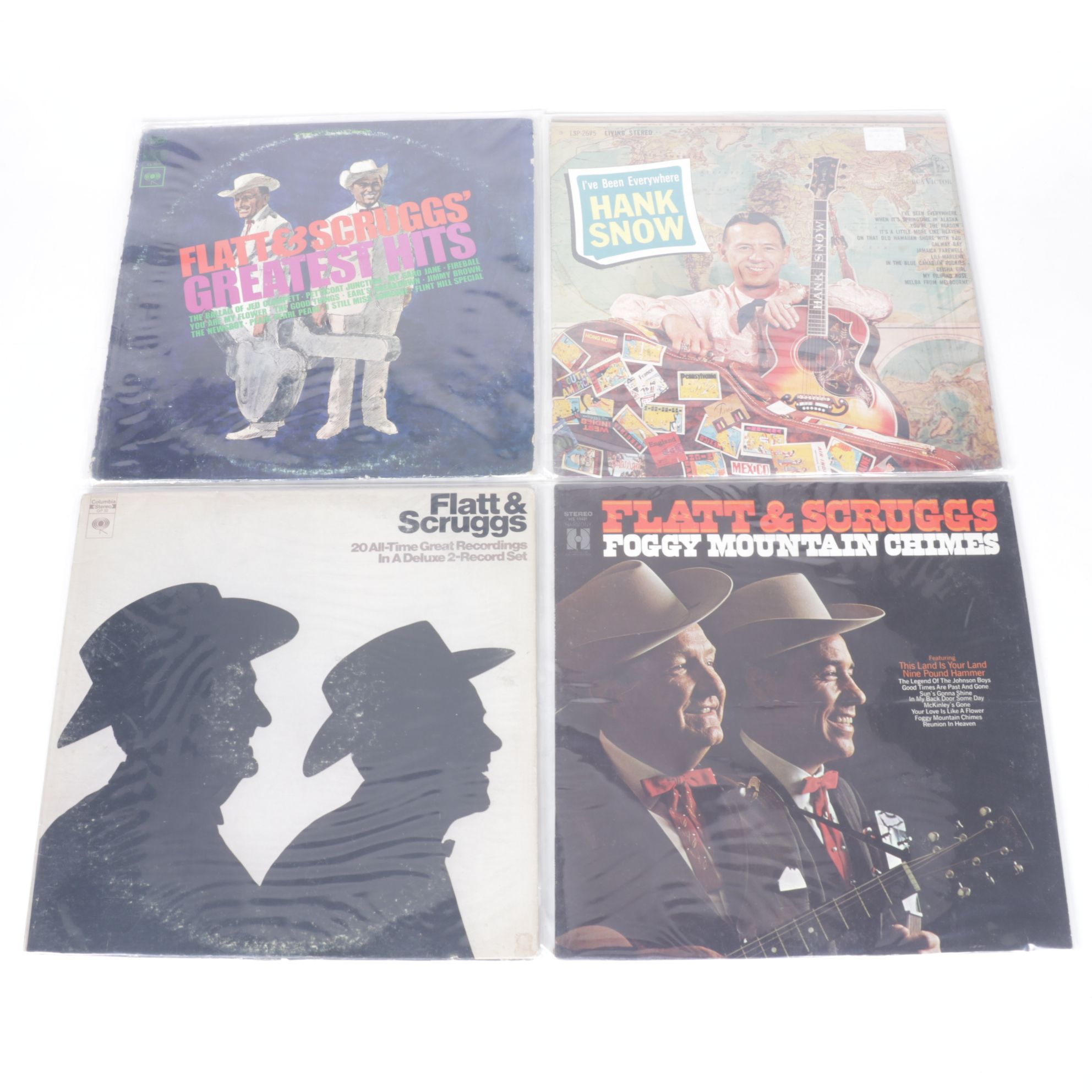 Flatt & Scruggs, Hank Snow & Other Country Vinyl Record Albums